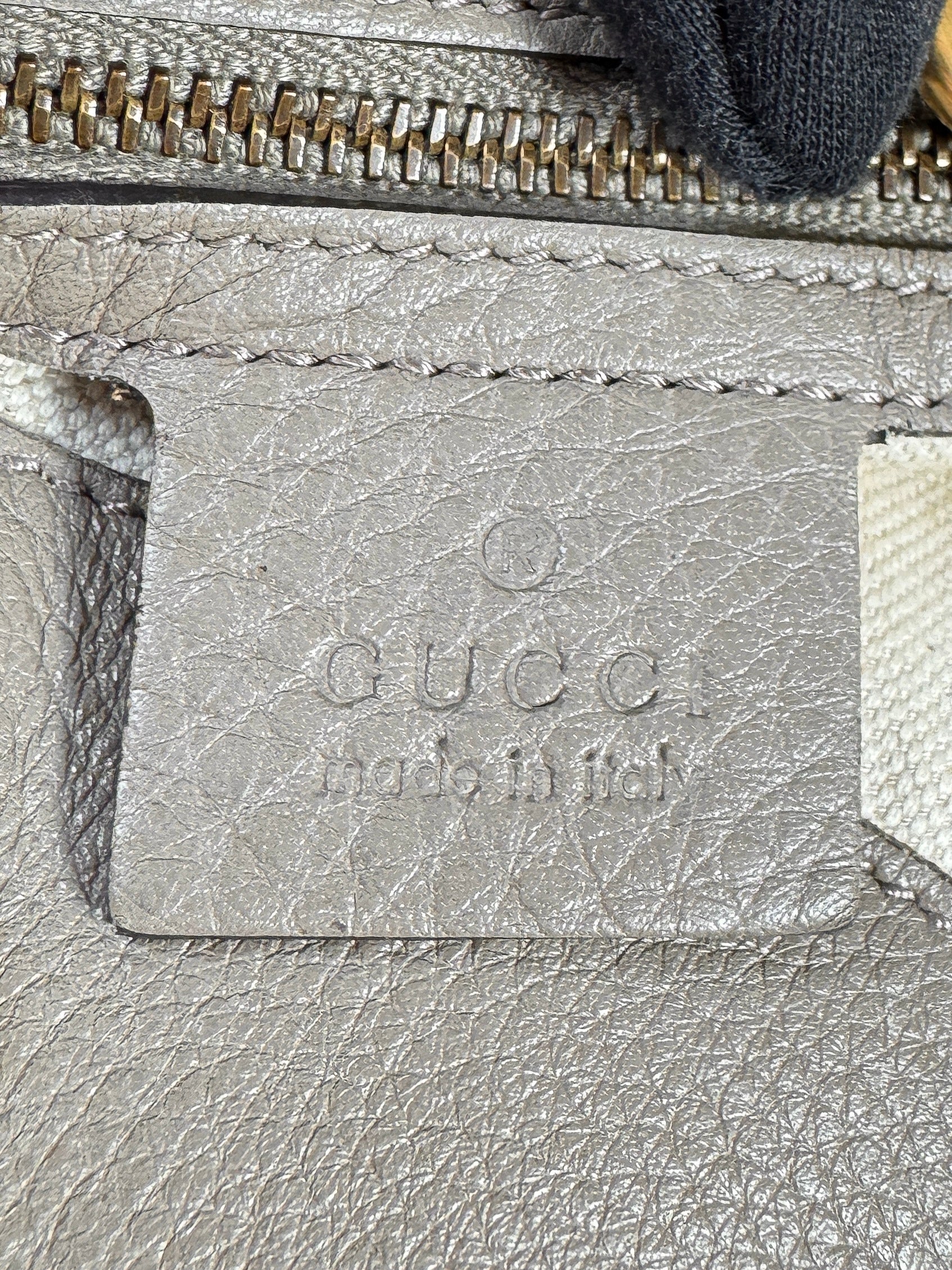 Gucci gray leather Twill shoulder bag 309531502752