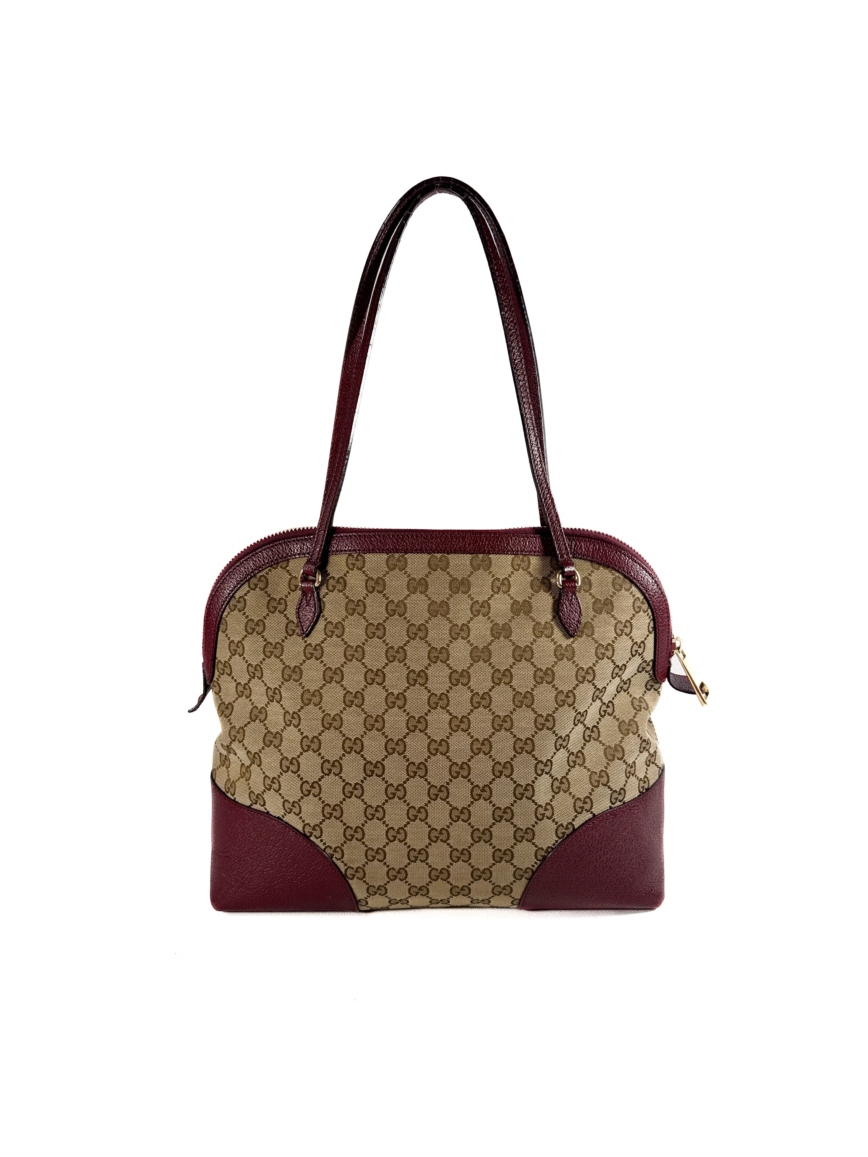 Gucci brown burgundy domed medium Bree satchel 520981