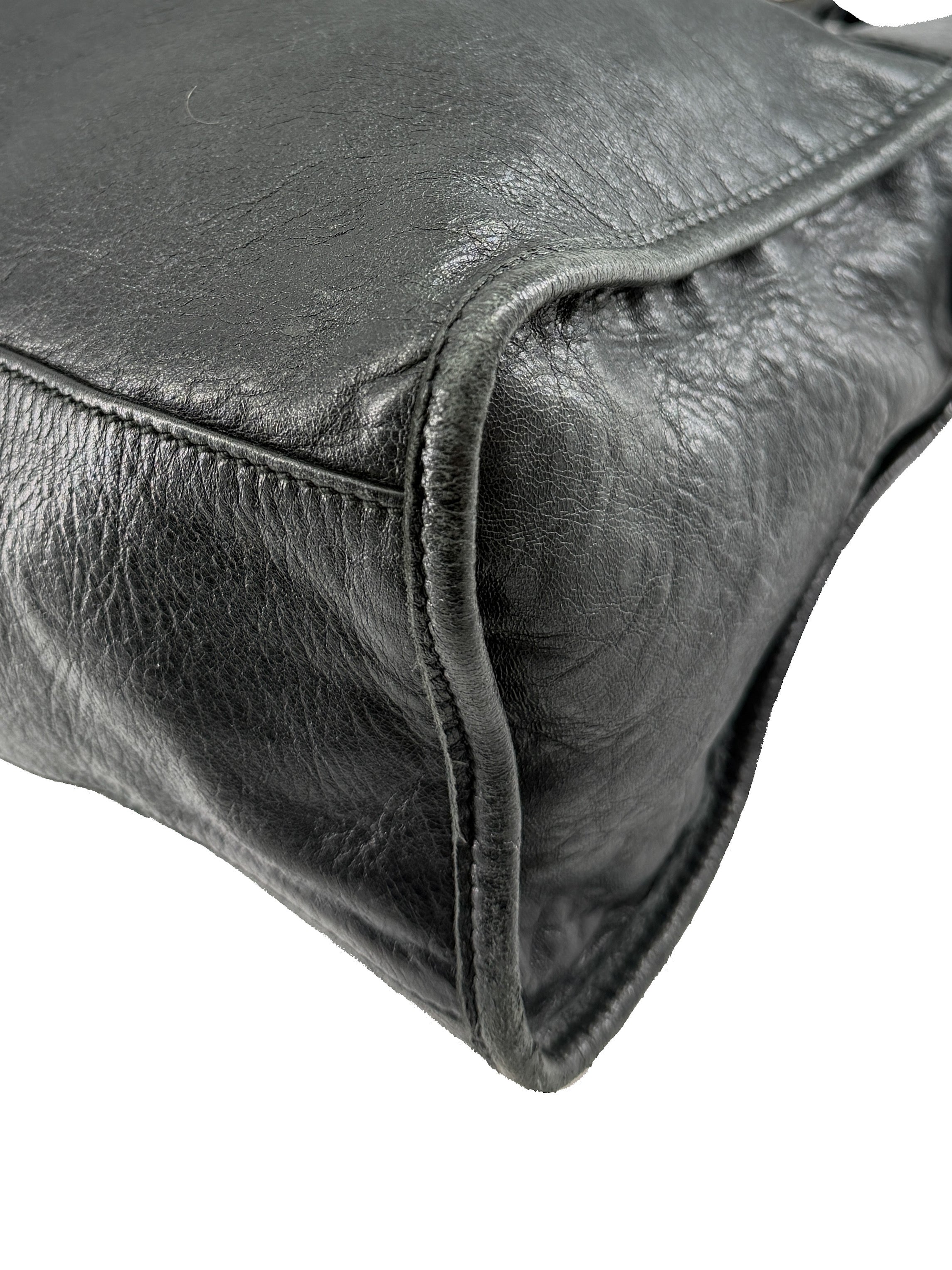 Balenciaga black leather Giant Motocross City handbag 173084-001013 - My Girlfriend's Wardrobe LLC