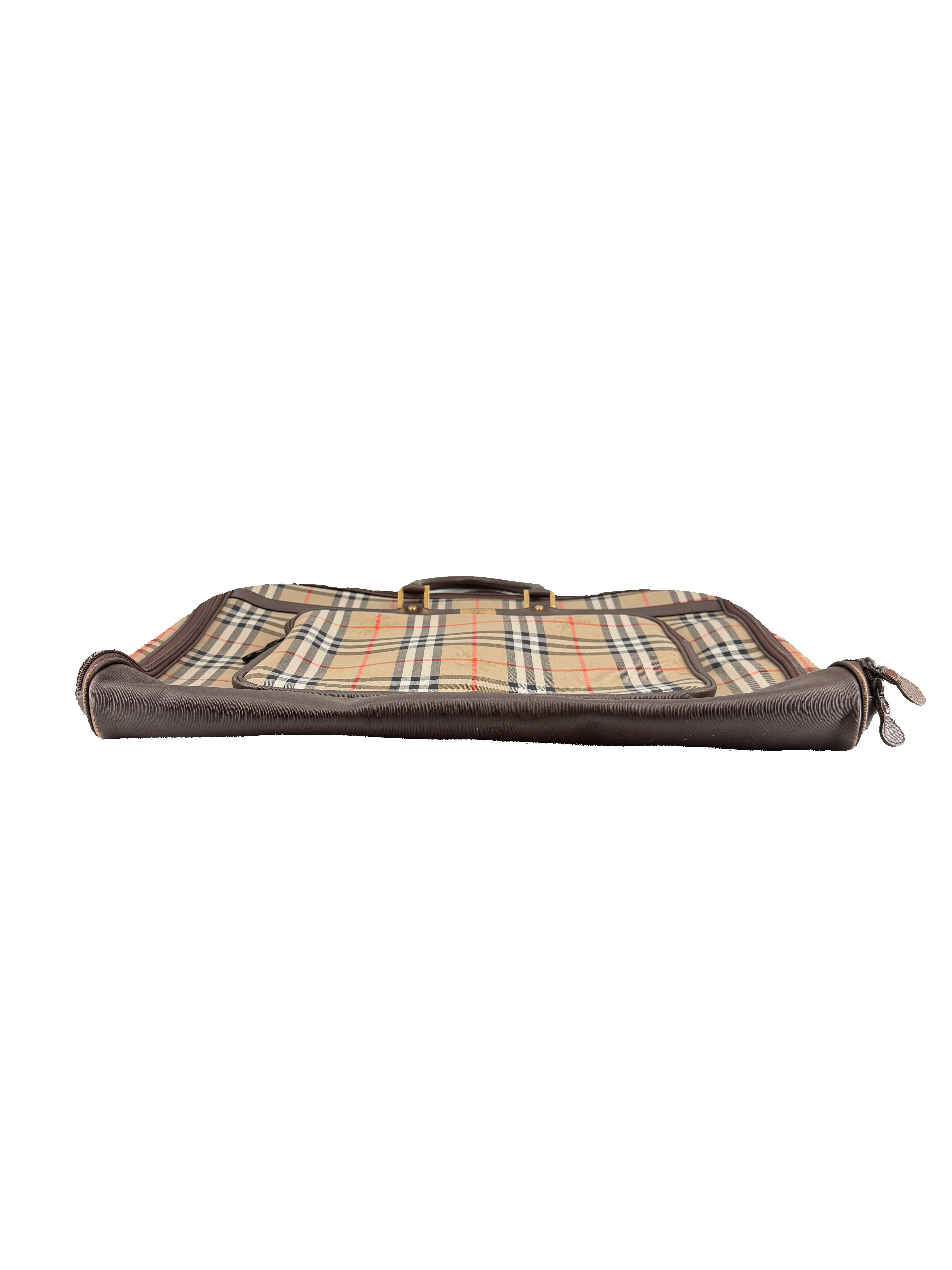 Burberry vintage brown trimmed foldable garment bag