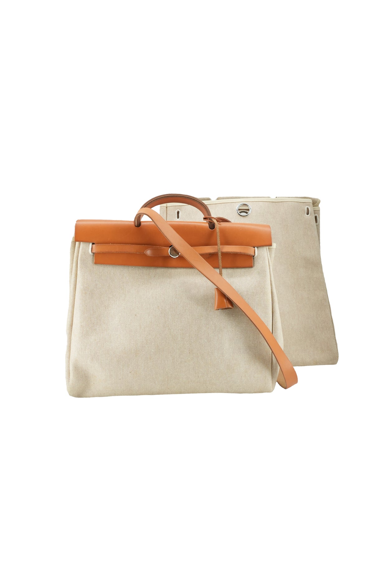 Hermès cream canvas Herbag with extra shell
