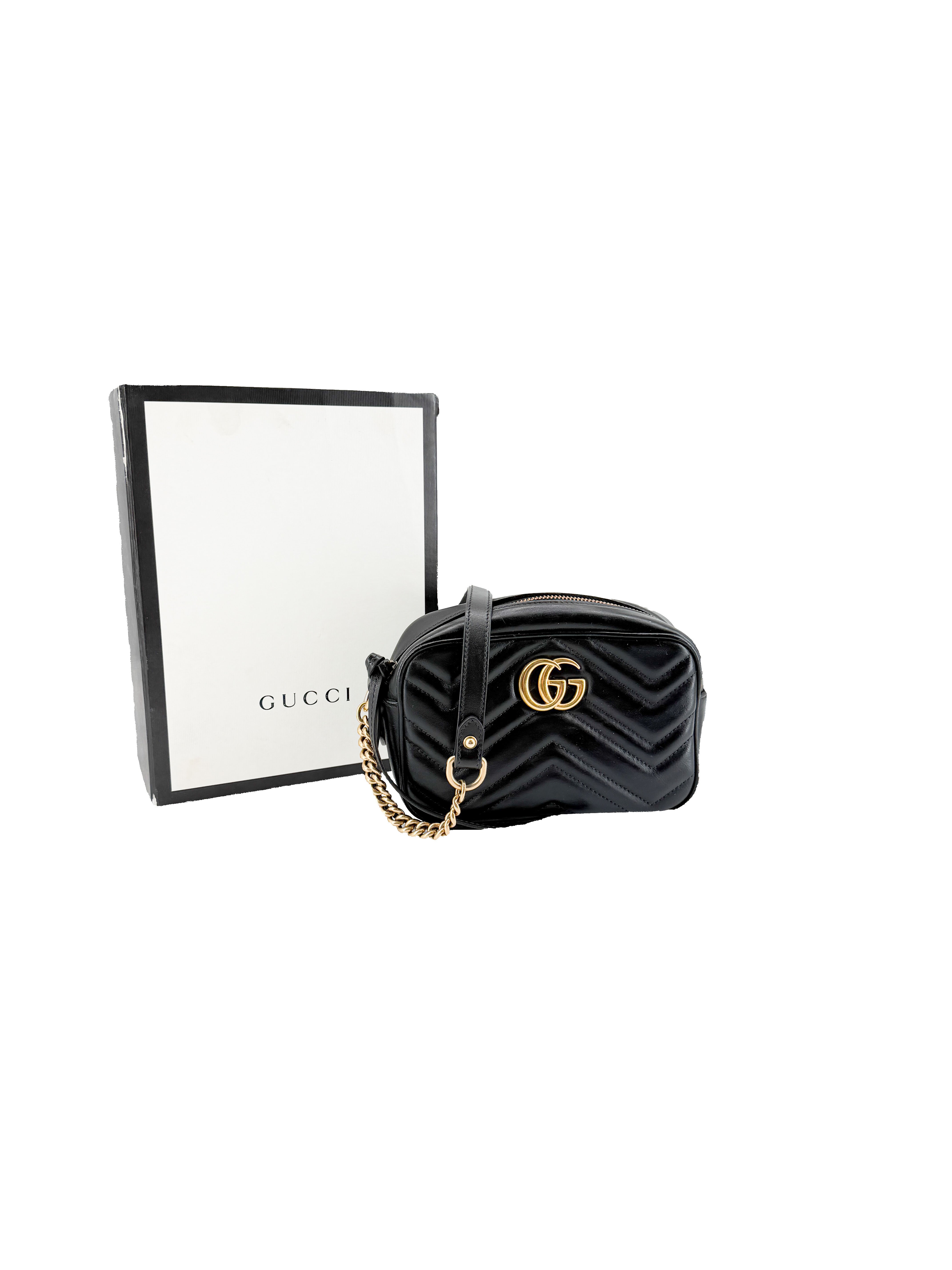 Gucci black GG mini Marmont camera bag 446065 525040