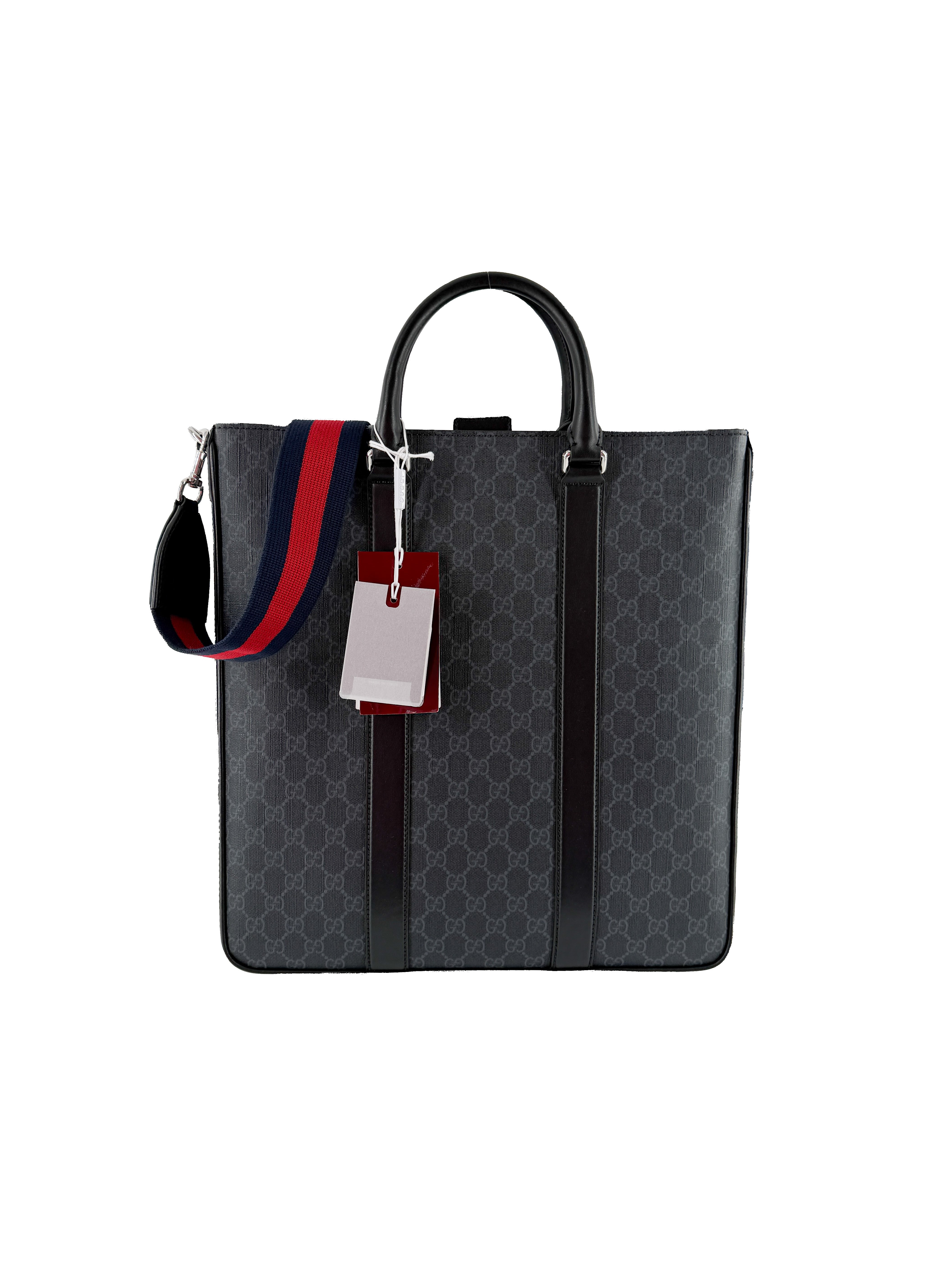 Gucci black GG Supreme vertical tote 794918-520981