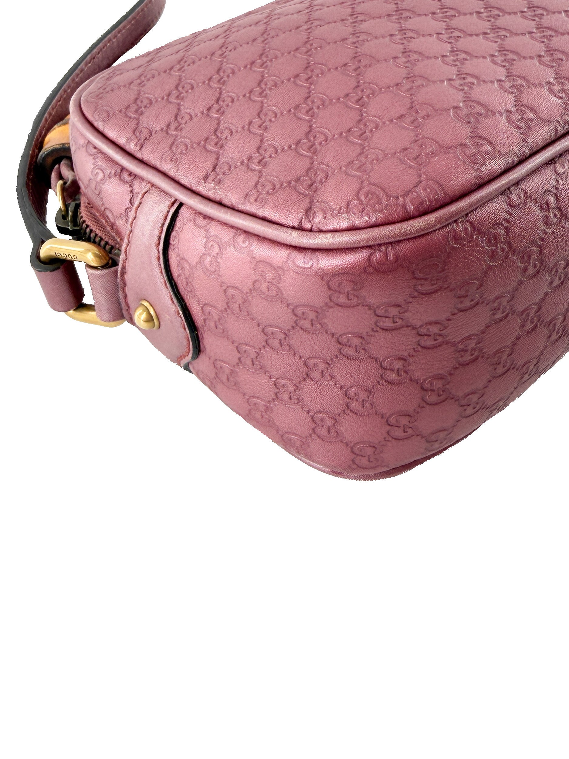 Gucci pink GG microguccissima Sunshine disco leather crossbody 209533 525040