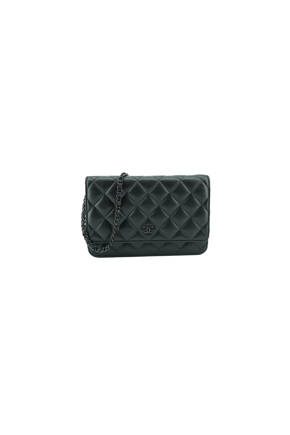 Chanel black quilted So Black classic wallet on chain KN15TKNK