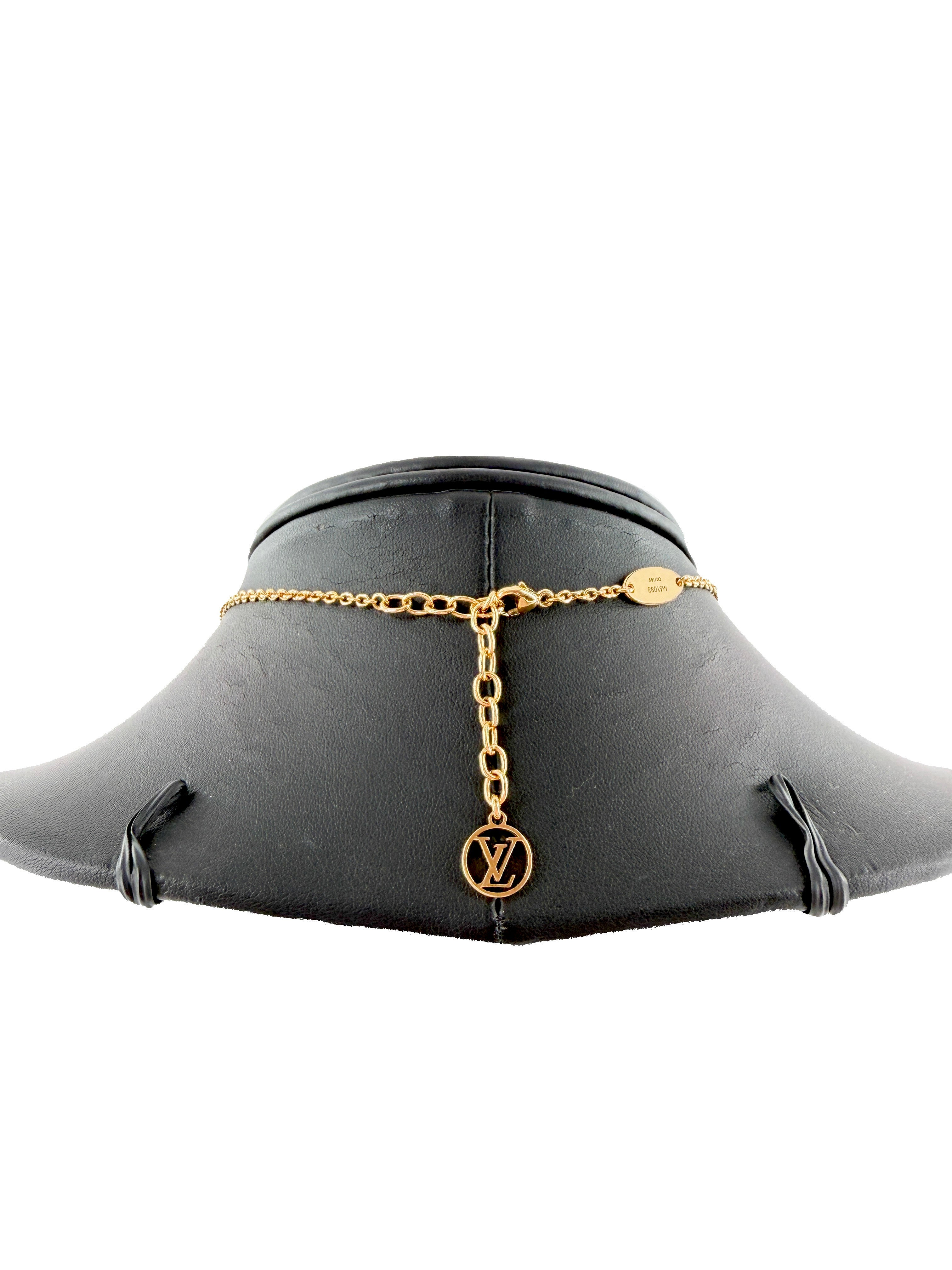 Louis Vuitton gold tone Essential V necklace OB1109