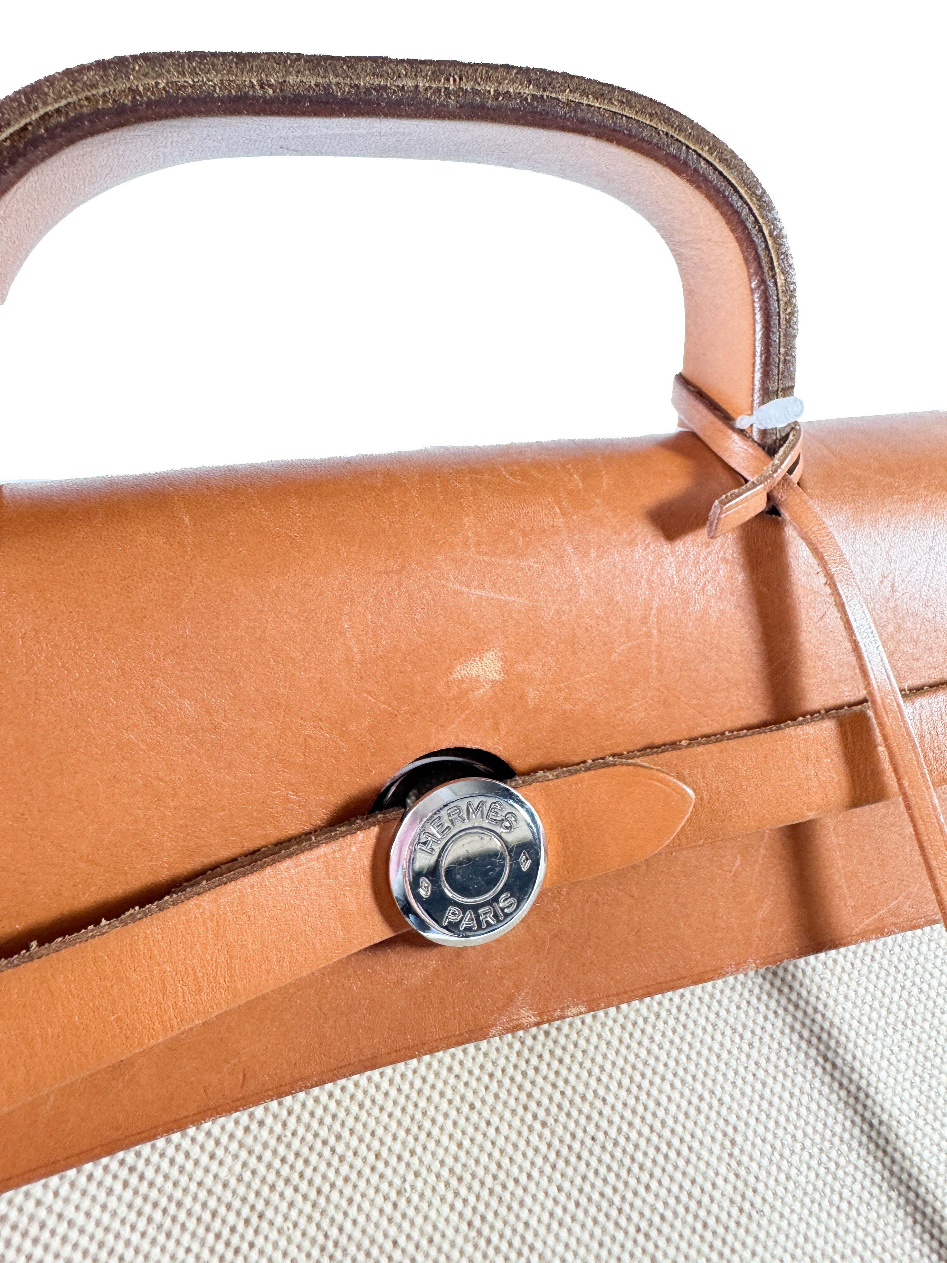 Hermès herbag toile backpack w/ large shell (square E, 2001)