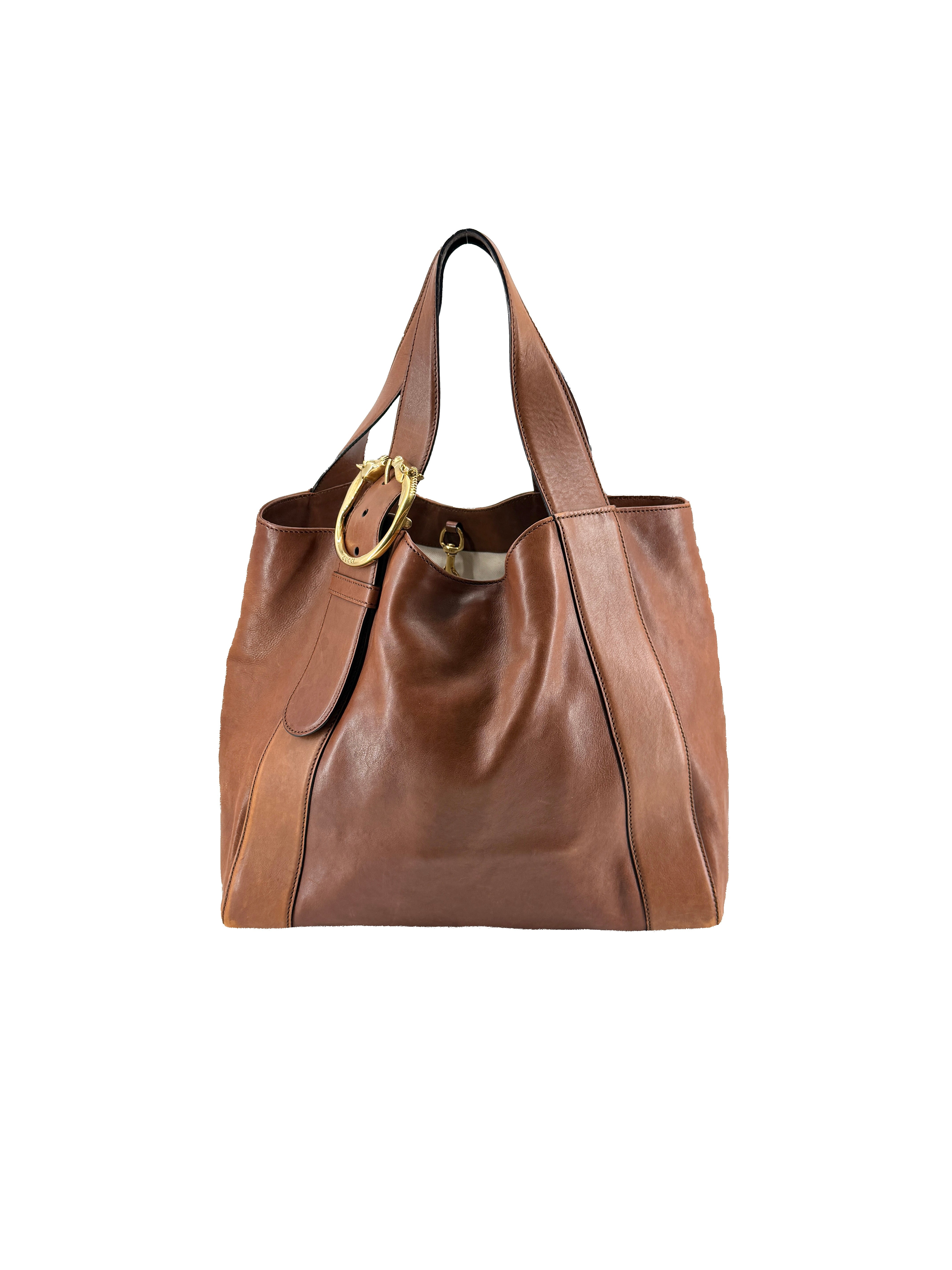 Gucci brown horse head Ribot tote 296877 502752