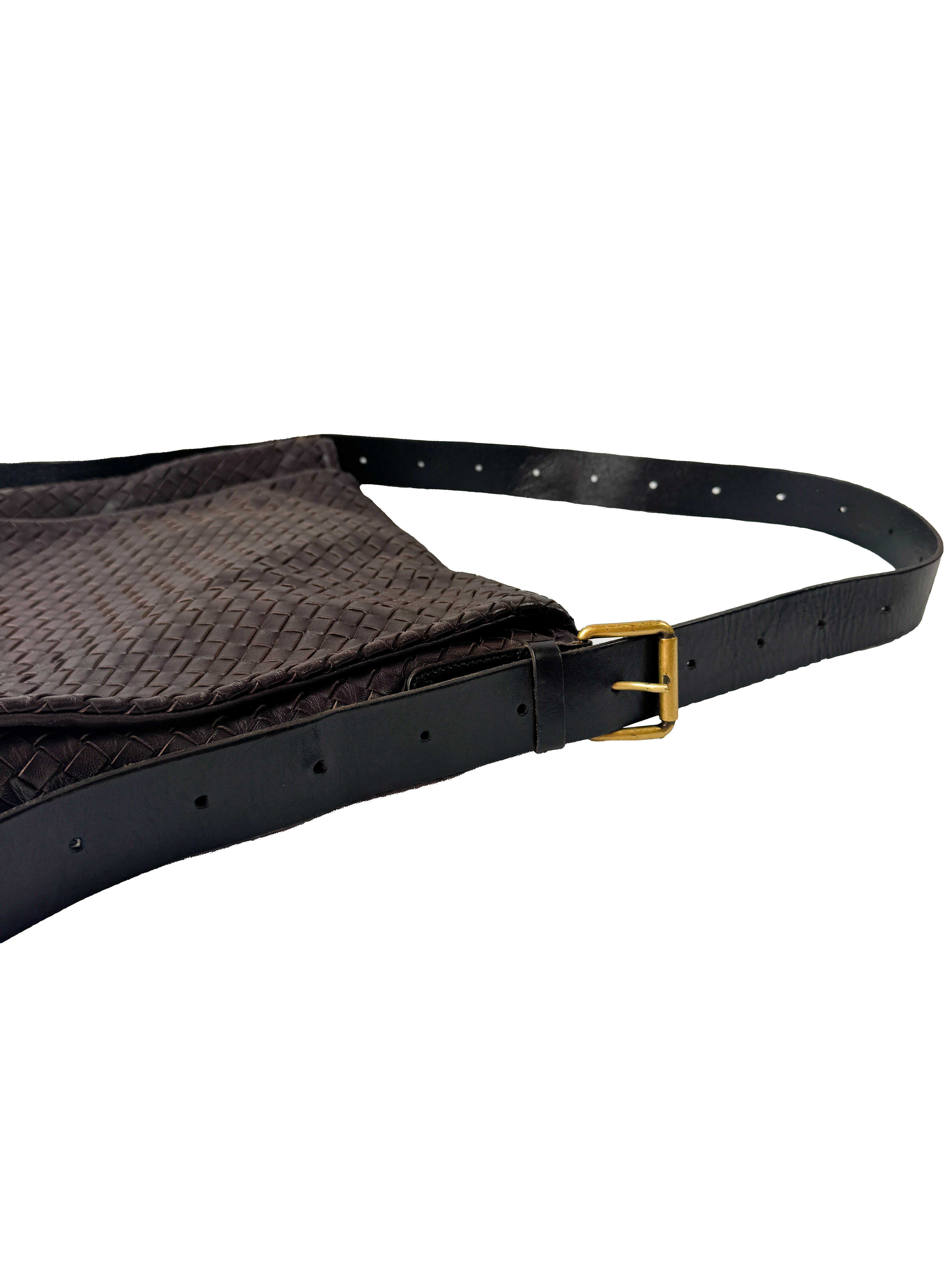 Bottega Veneta brown Intrecciato leather crossbody 163971V77811375