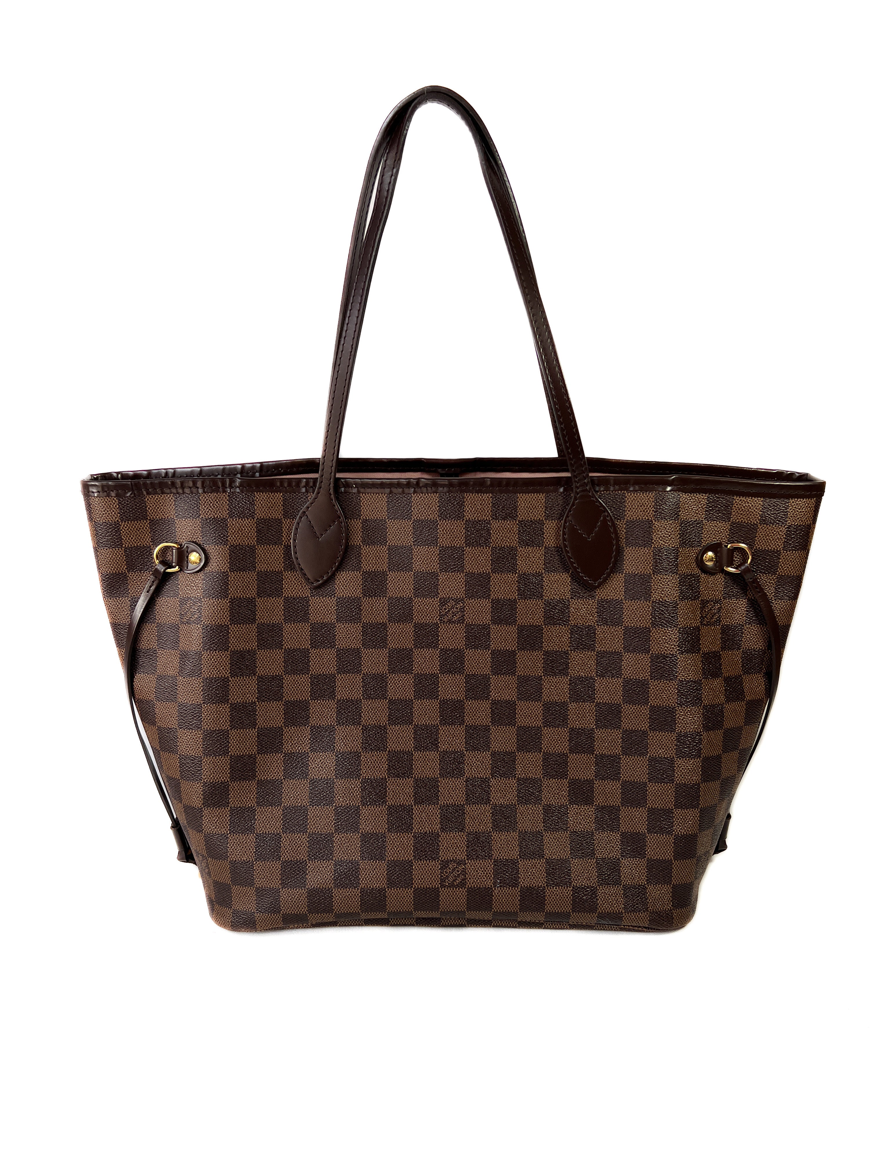 Louis Vuitton damier ebene neverfull MM light pink interior
