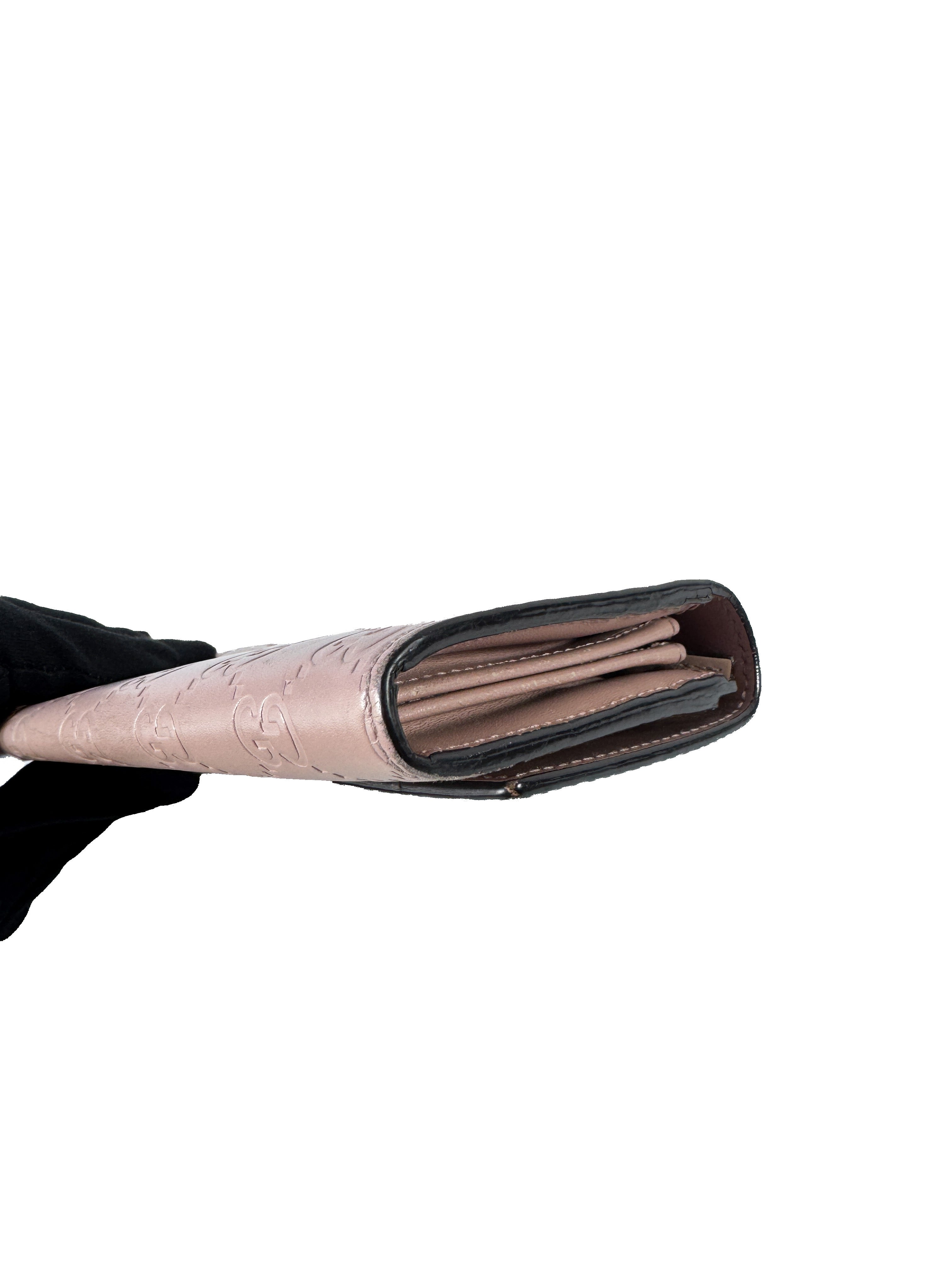 Gucci light pink Guccissima leather wallet 388679-2067