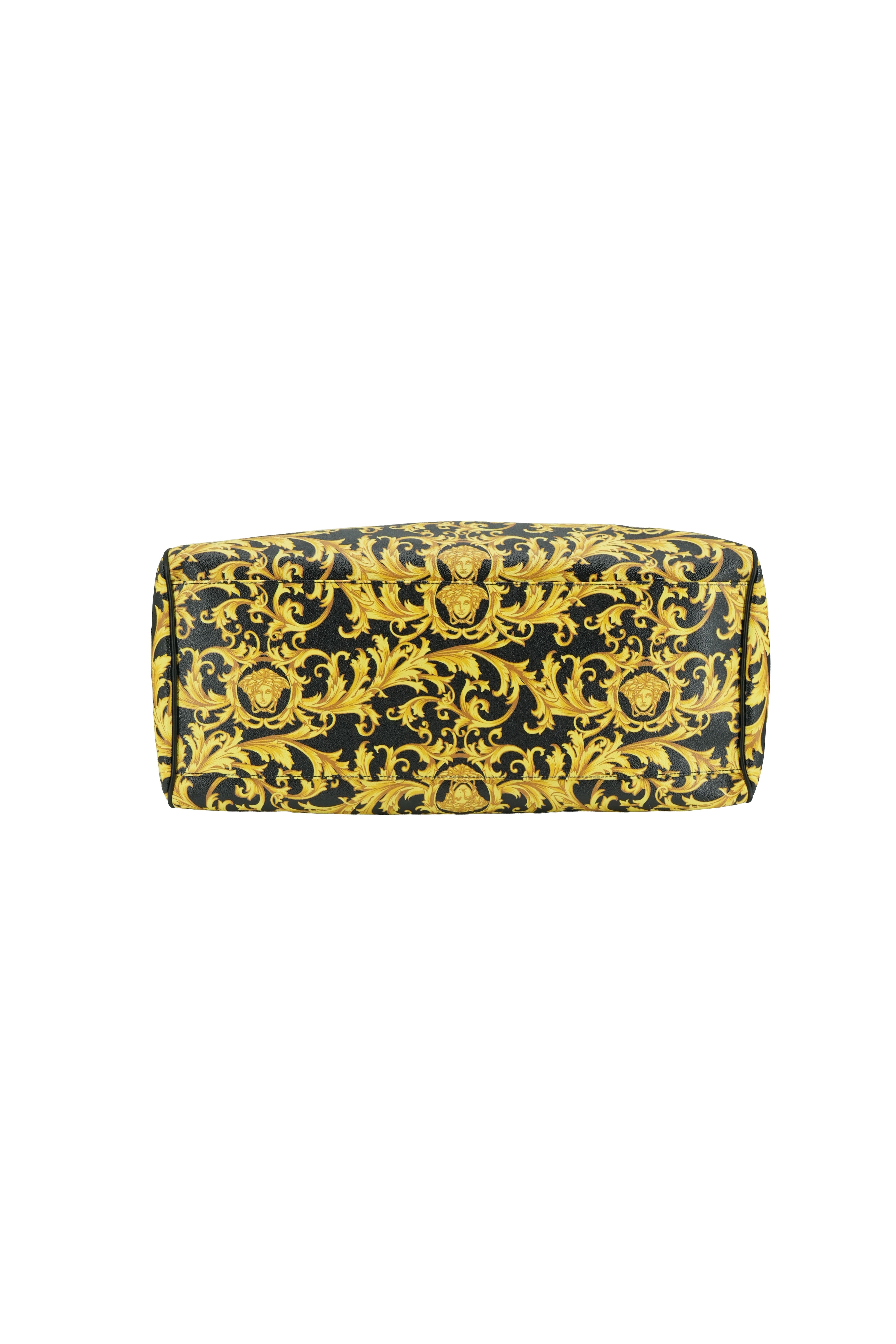 Versace black yellow new baroque weekender