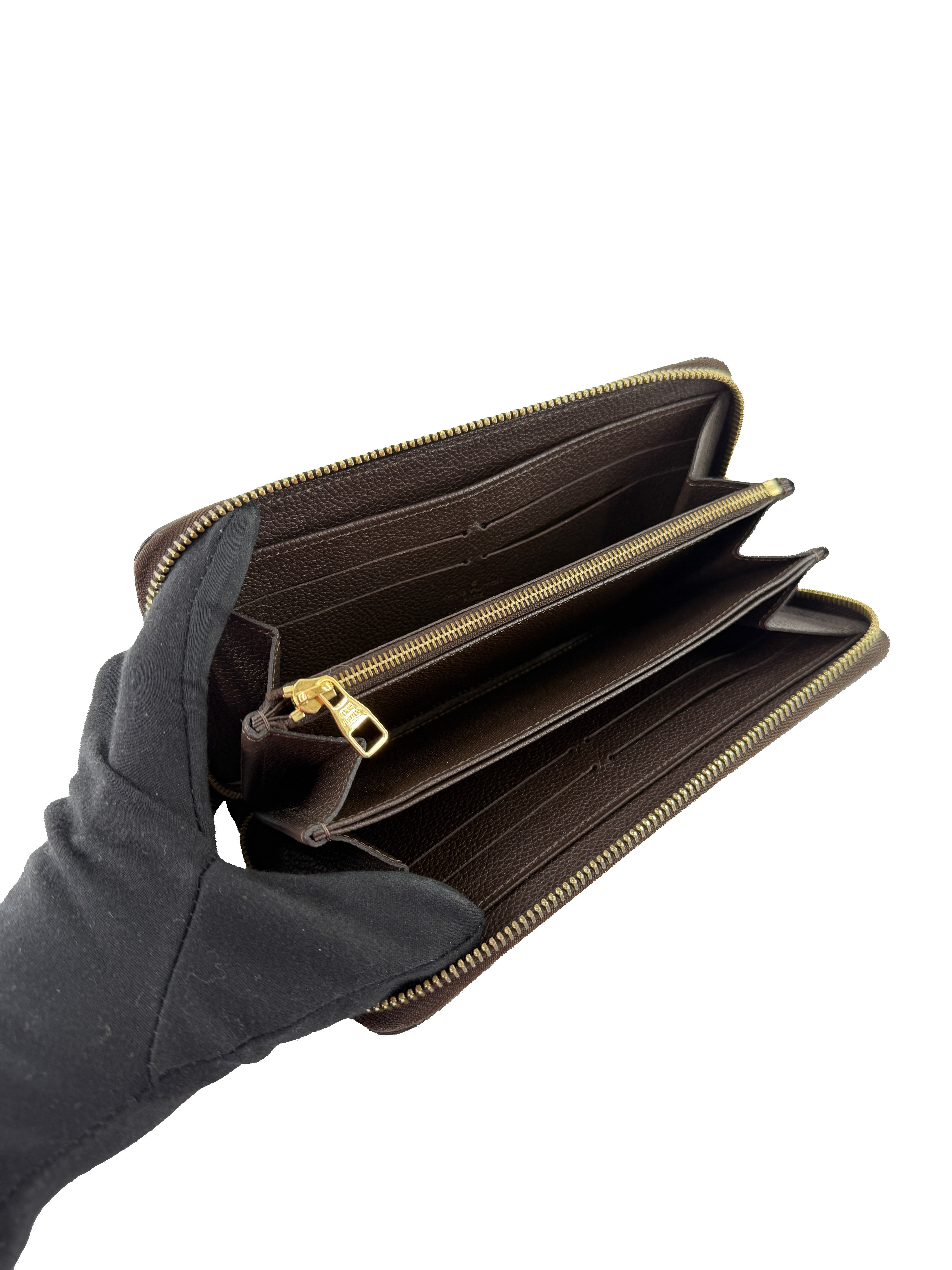 Louis Vuitton brown empreinte leather zippy wallet SP4183