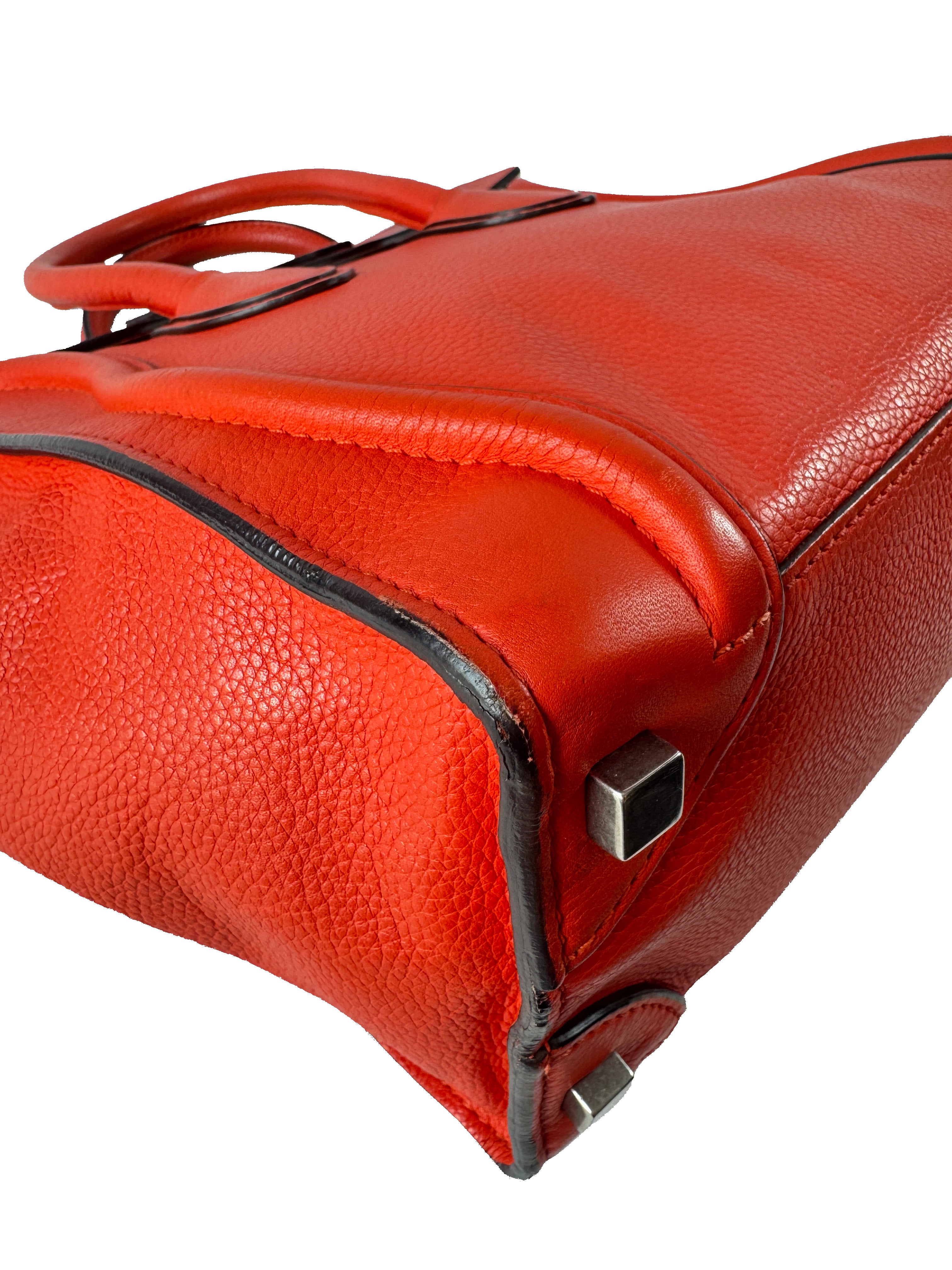 Celine red/orange micro luggage tote F-CE-0153