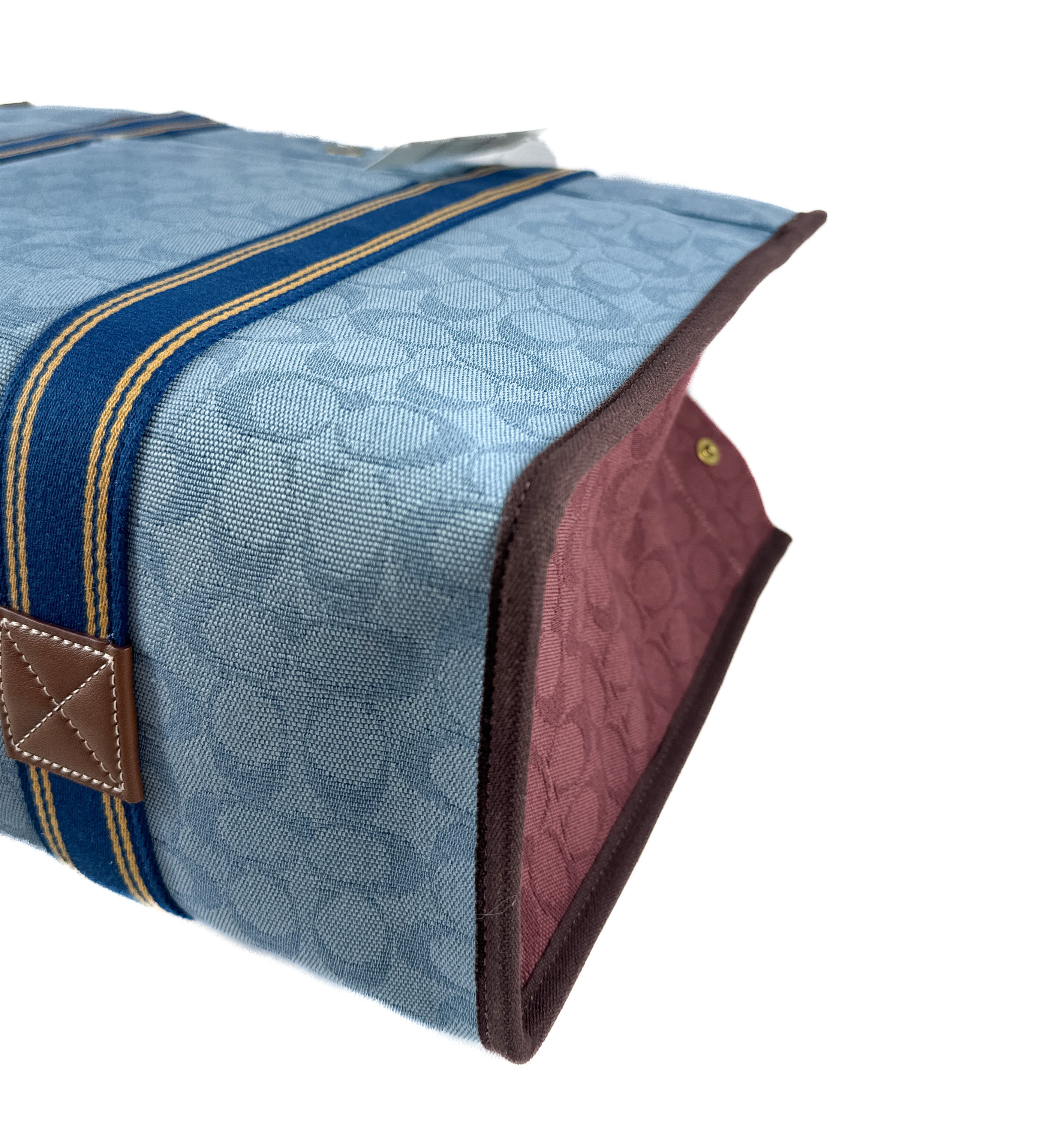 Coach denim blue canvas Spin tote 42 NWT