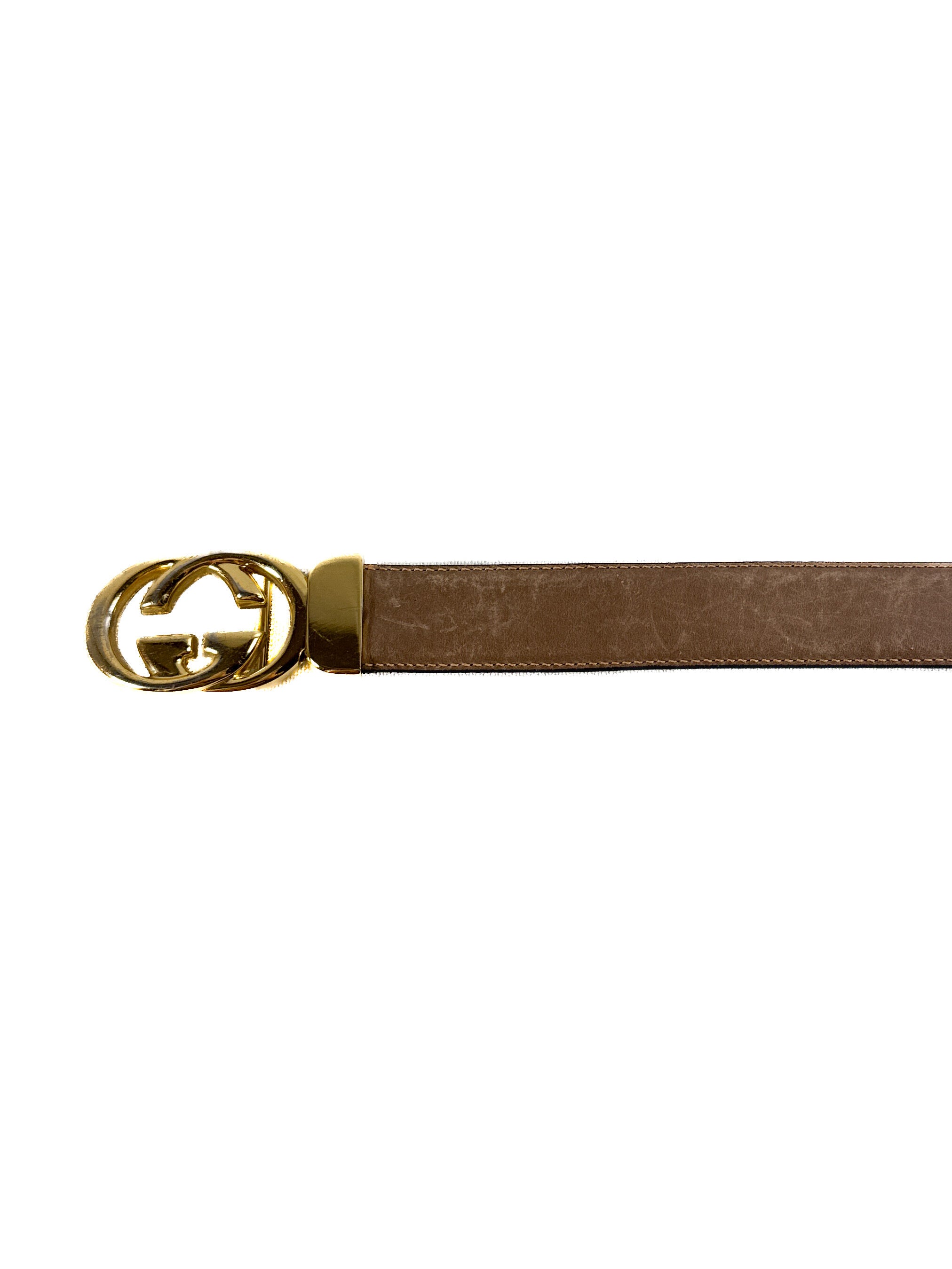 Gucci brown/black leather reversible vintage belt 100 40 (fits 14-18 jean size women)