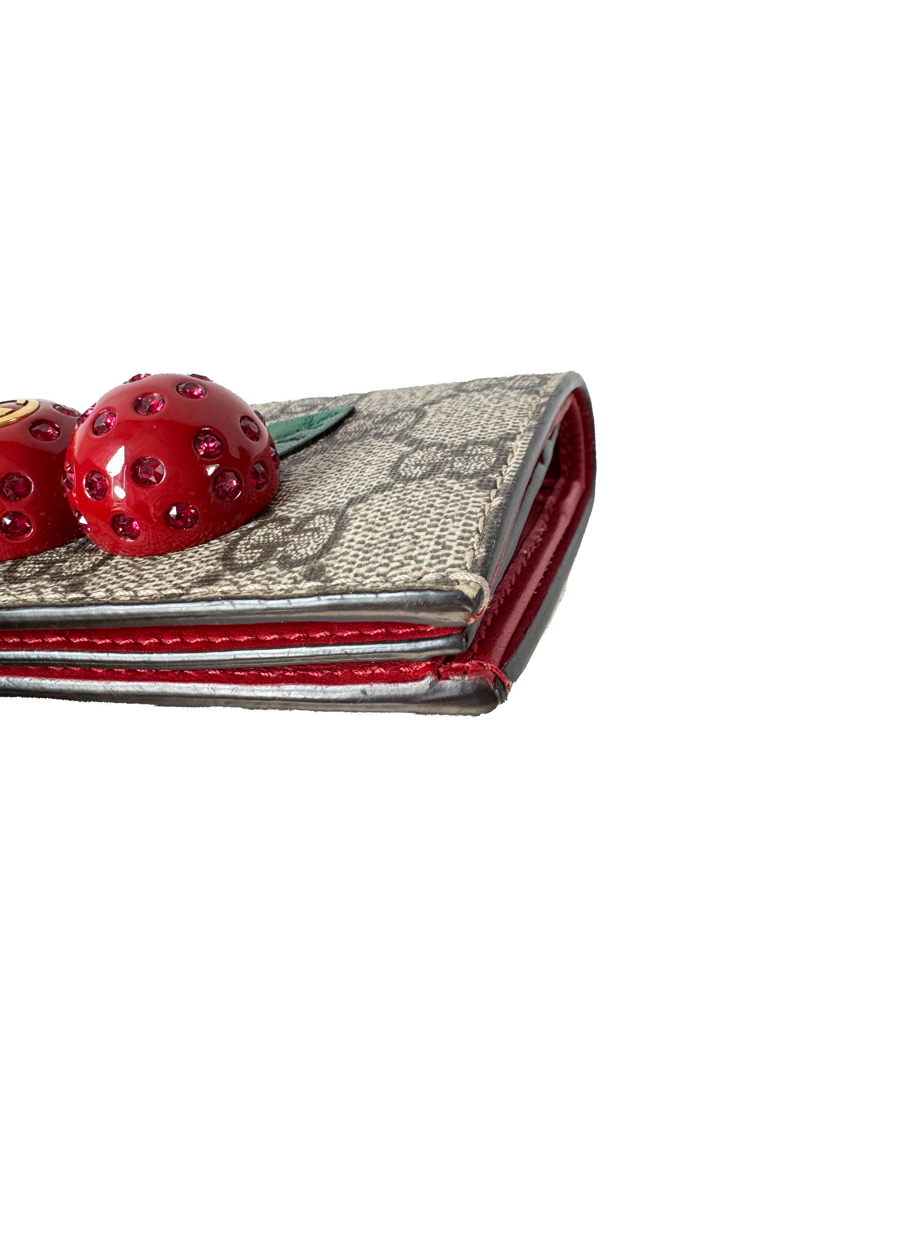 Gucci GG Supreme signature cherry cardholder wallet 4760501147