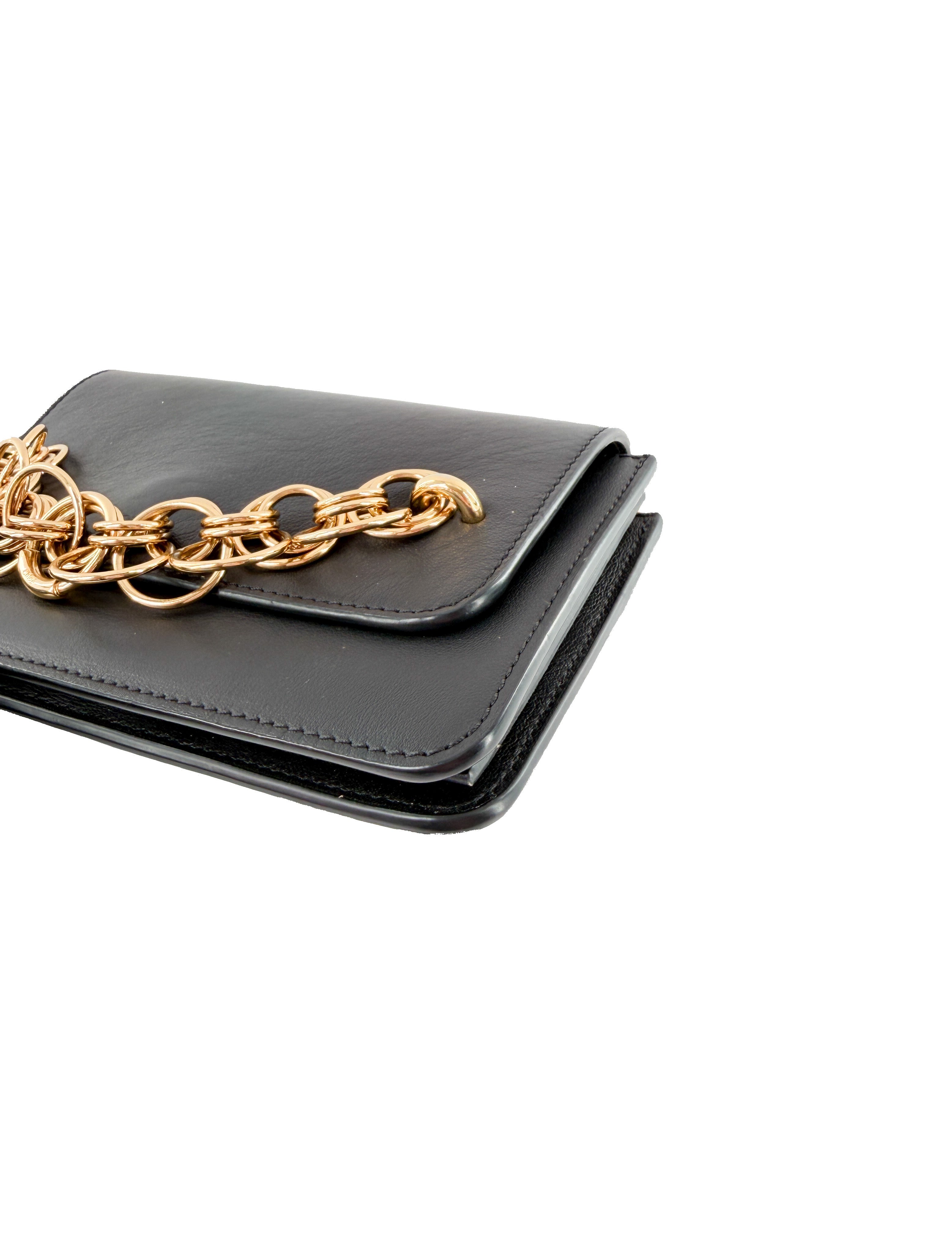 Chloé black Drew Bijou clutch with strap 04-18-60-65