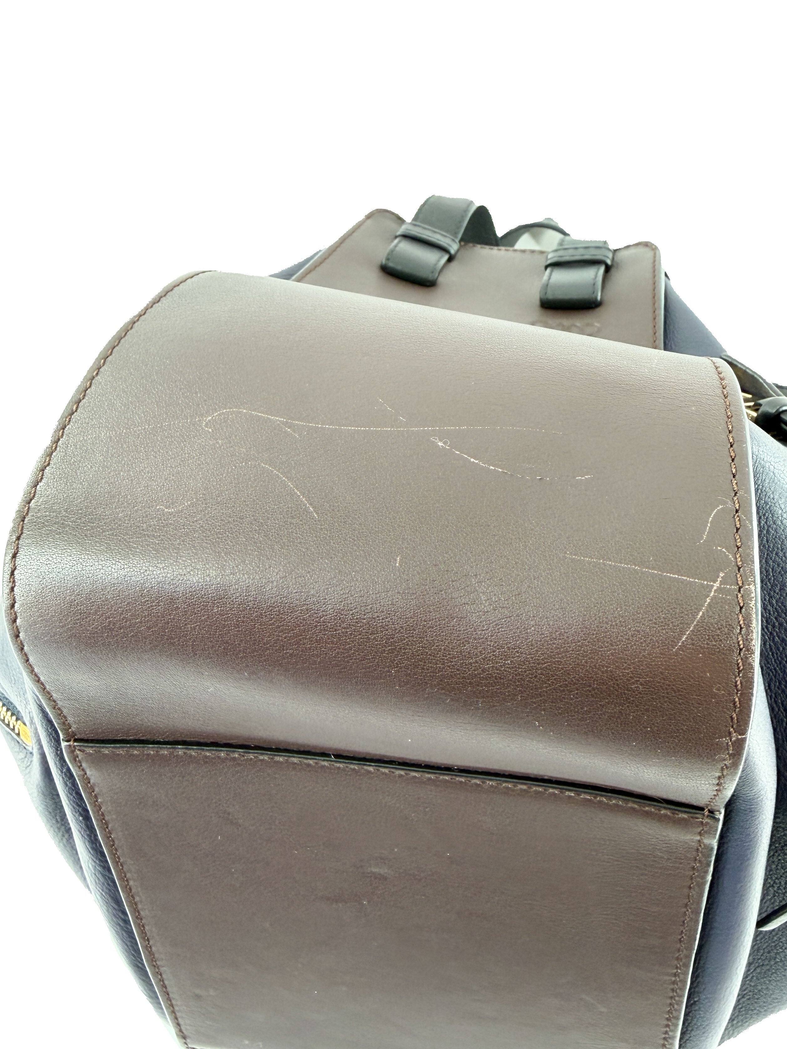 Loewe tri color navy, black, brown leather small Hammock bag 262023