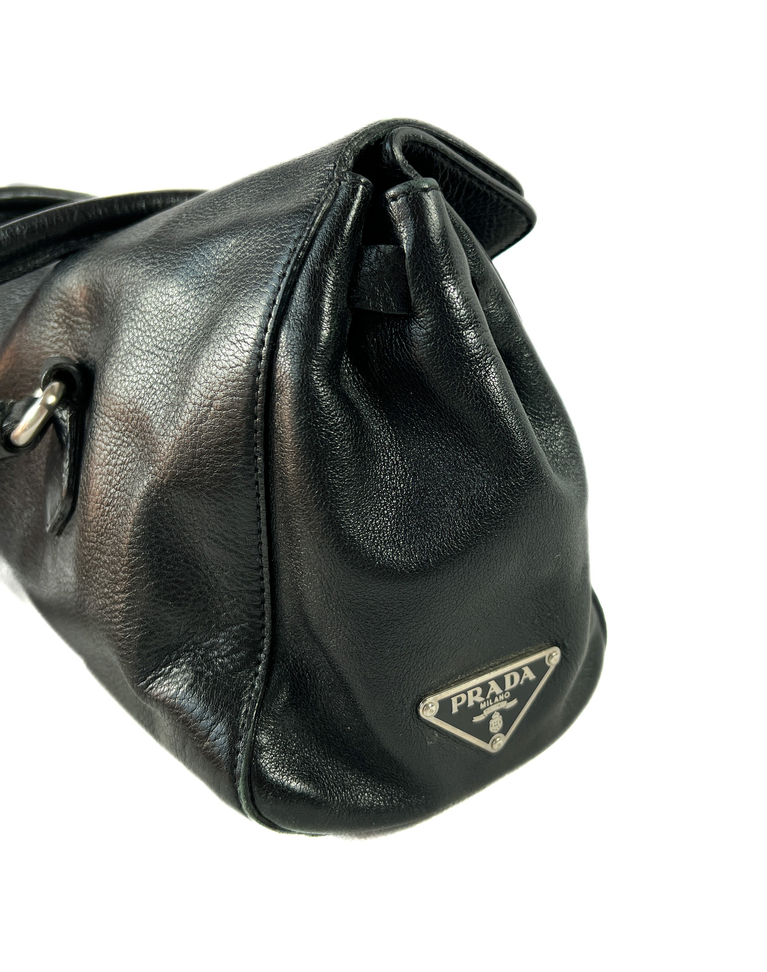 Prada black leather shoulder bag