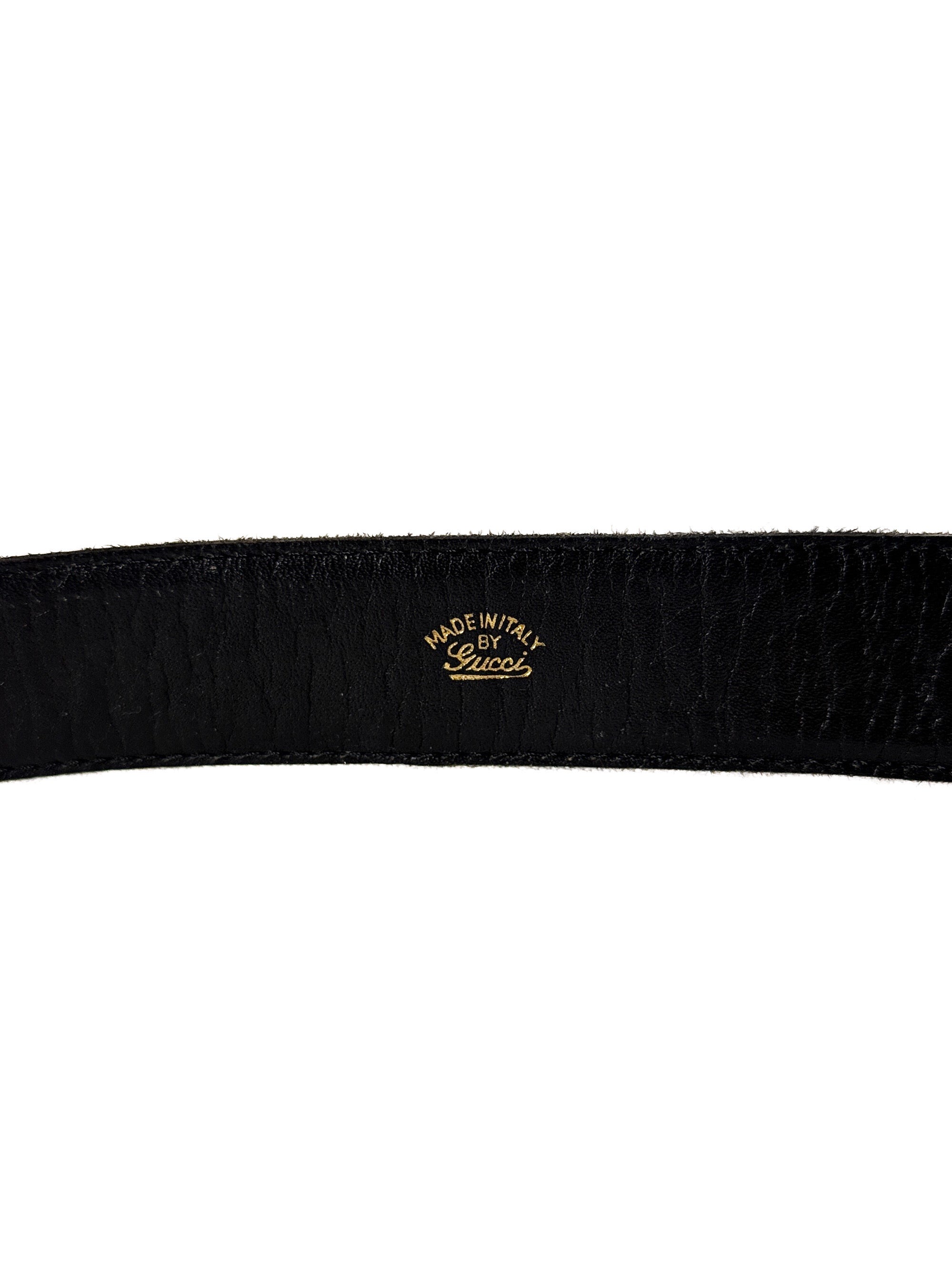 Gucci black leather vintage belt size 70