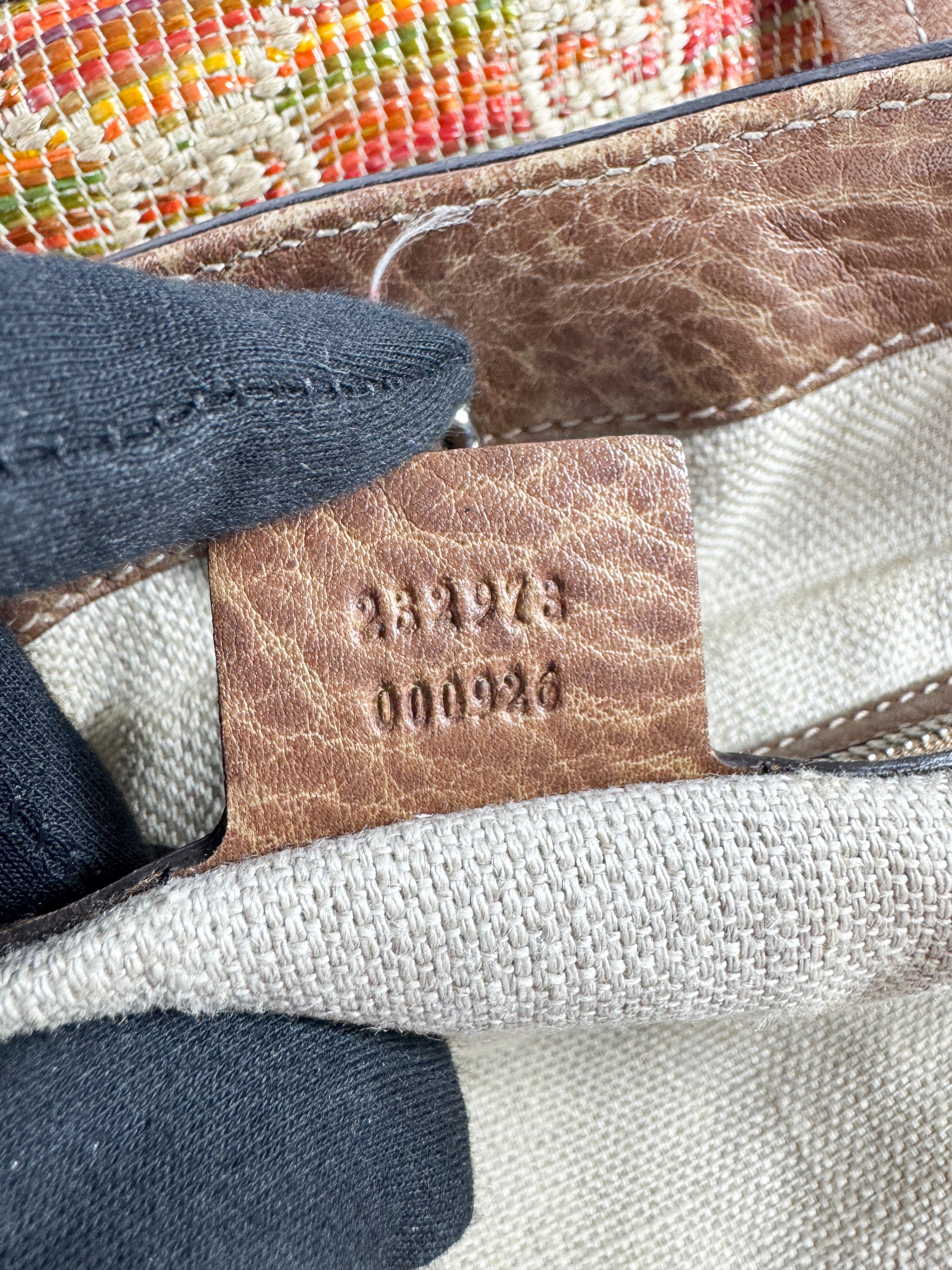 Gucci GG sunset Paglia straw and leather tote 232973000926