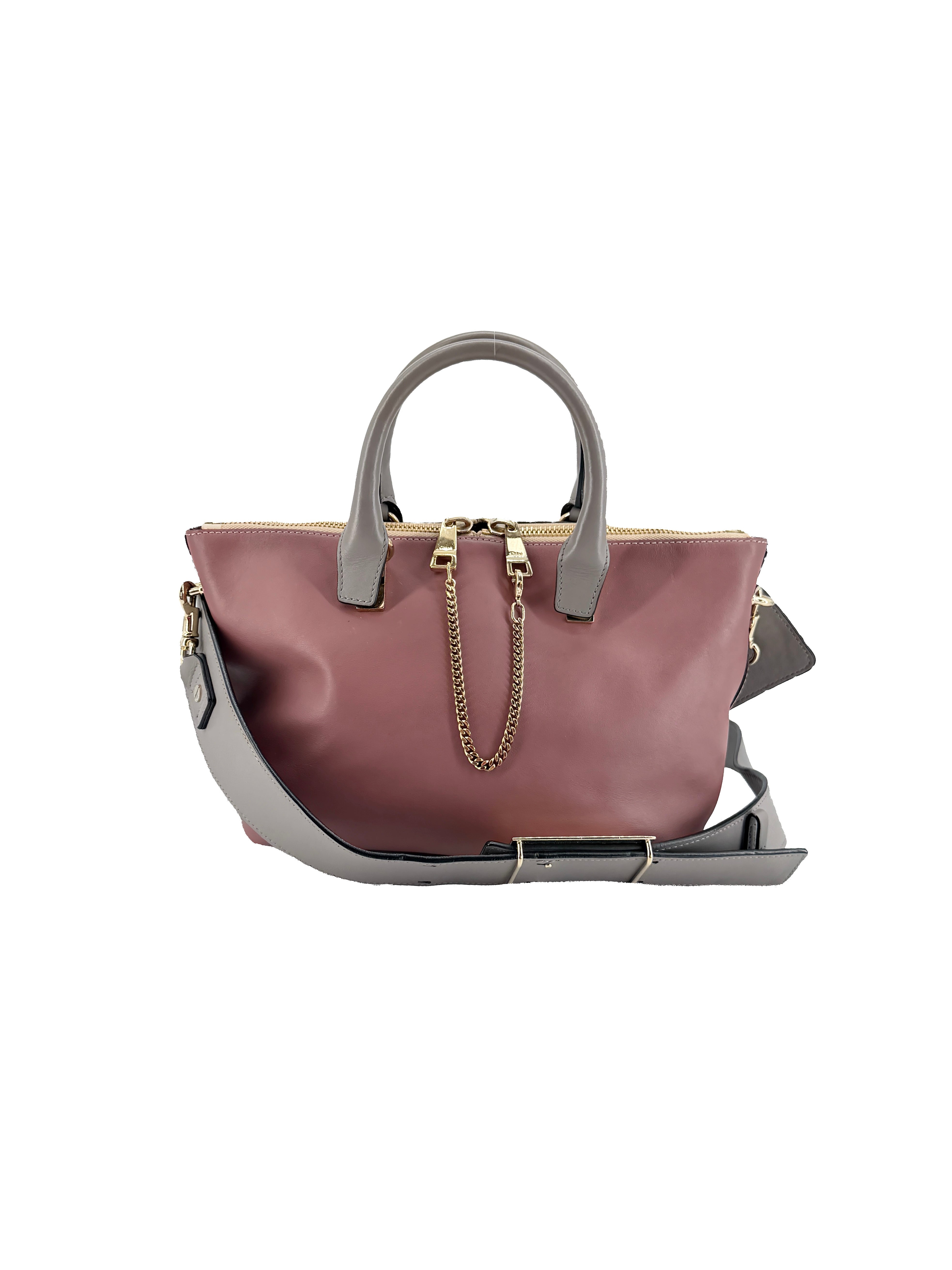 Chloé pink, gray bicolor Baylee satchel 08145765-6