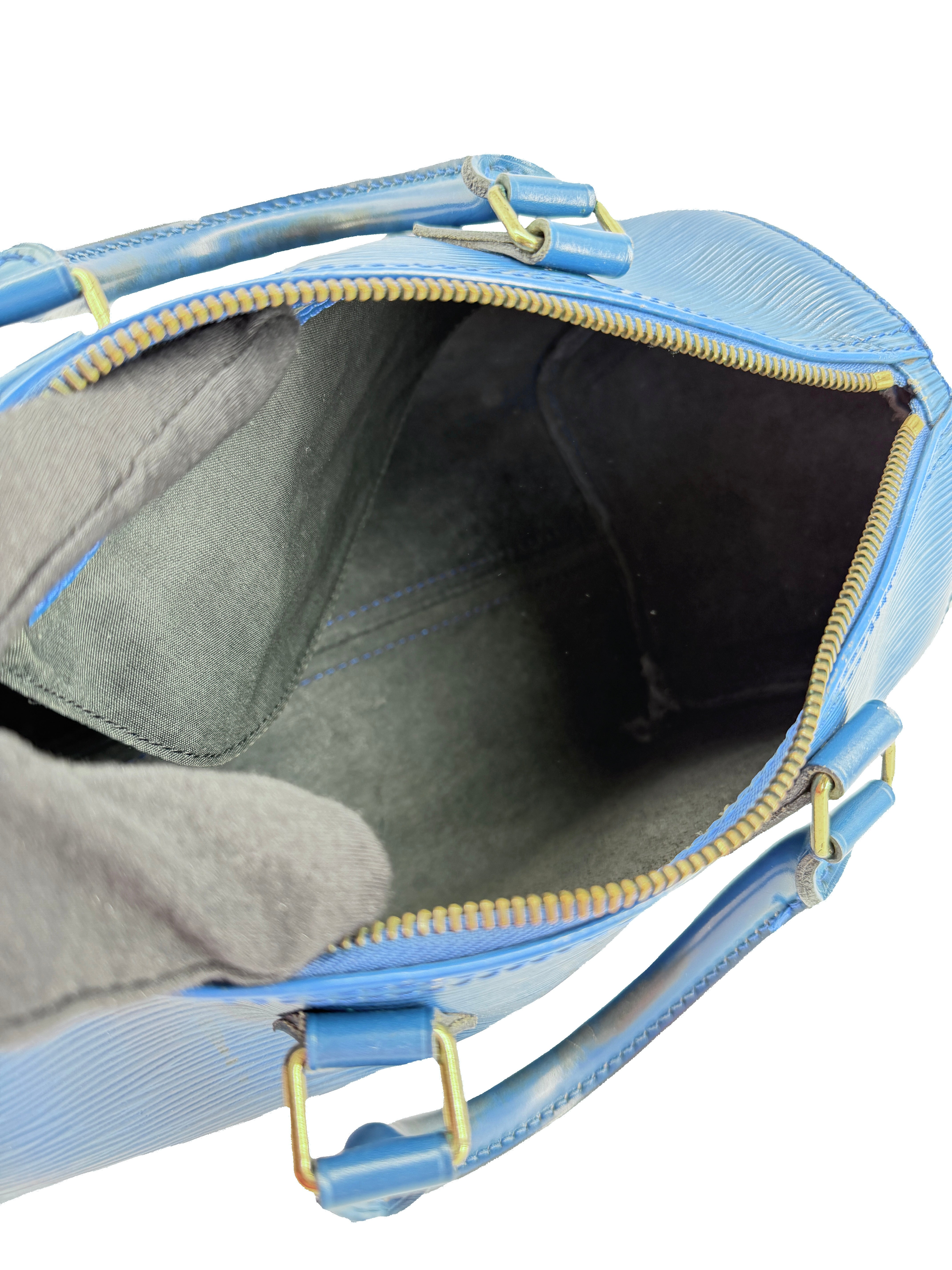 Louis Vuitton blue epi leather Speedy 25 VI0992