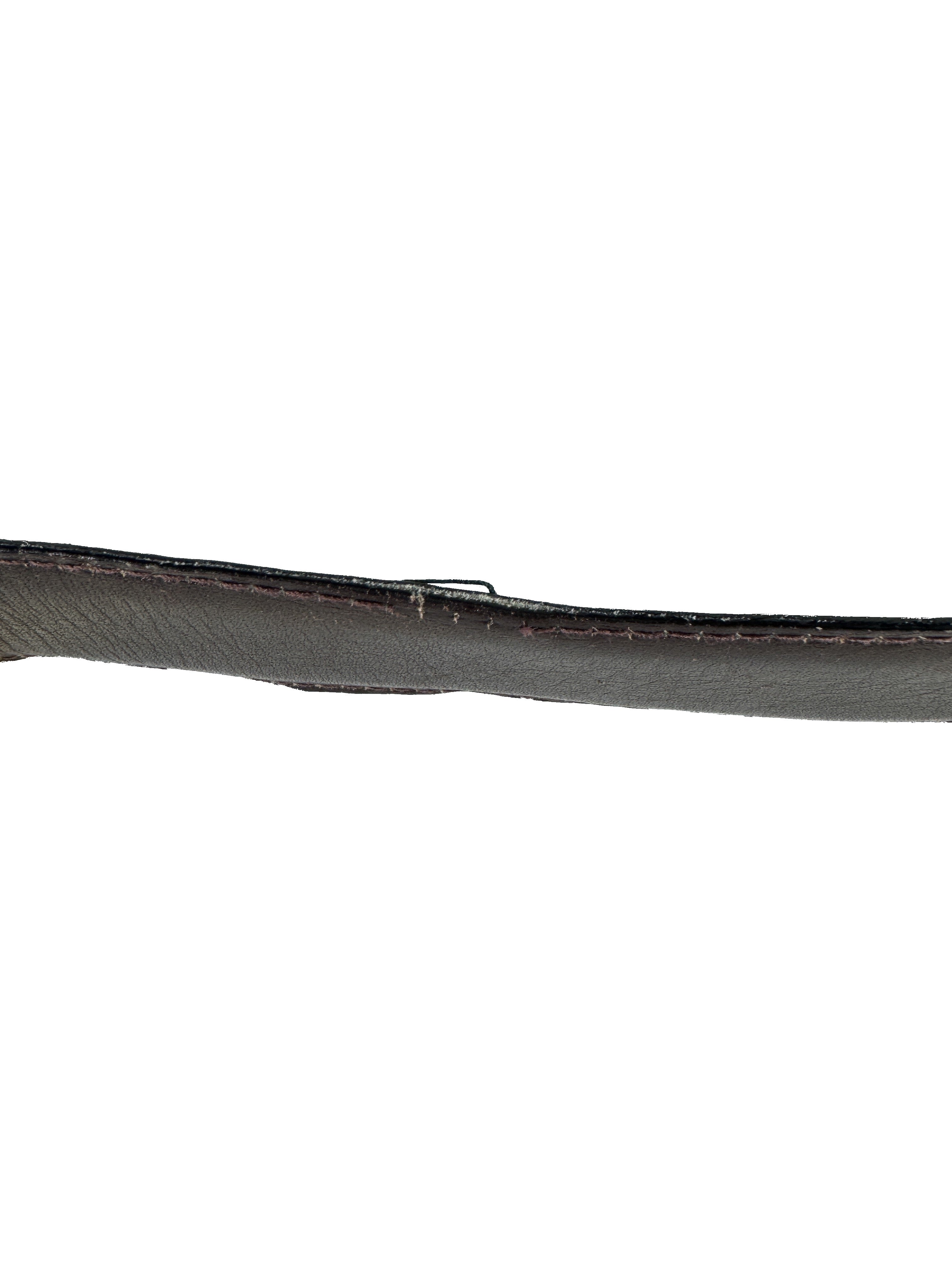 Gucci vintage navy/burgundy leather belt *as is*