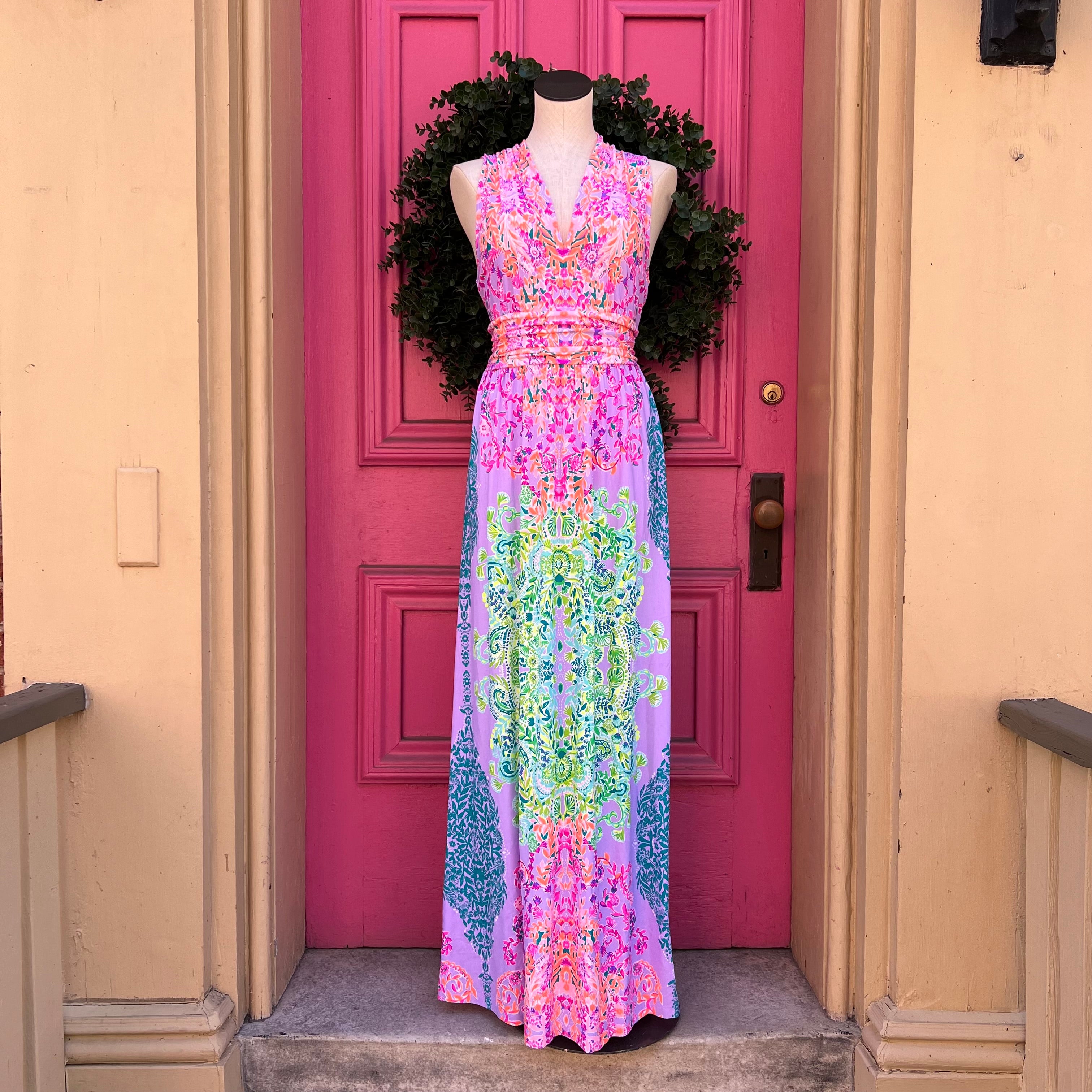 Lilly Pulitzer sunshine vibes Pearce maxi dress size L NWT