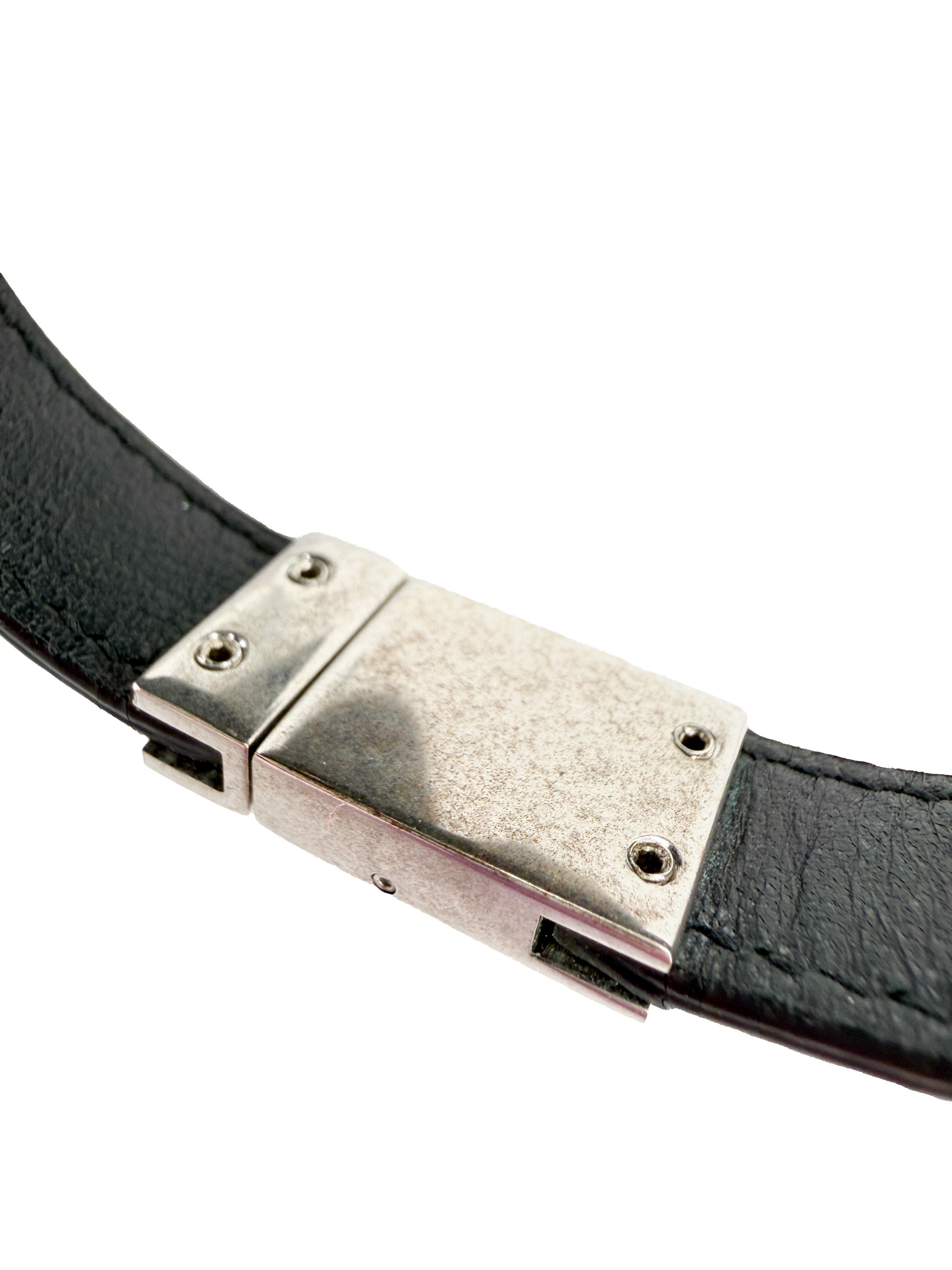 Saint Laurent black leather Classic 3 Clous bracelet