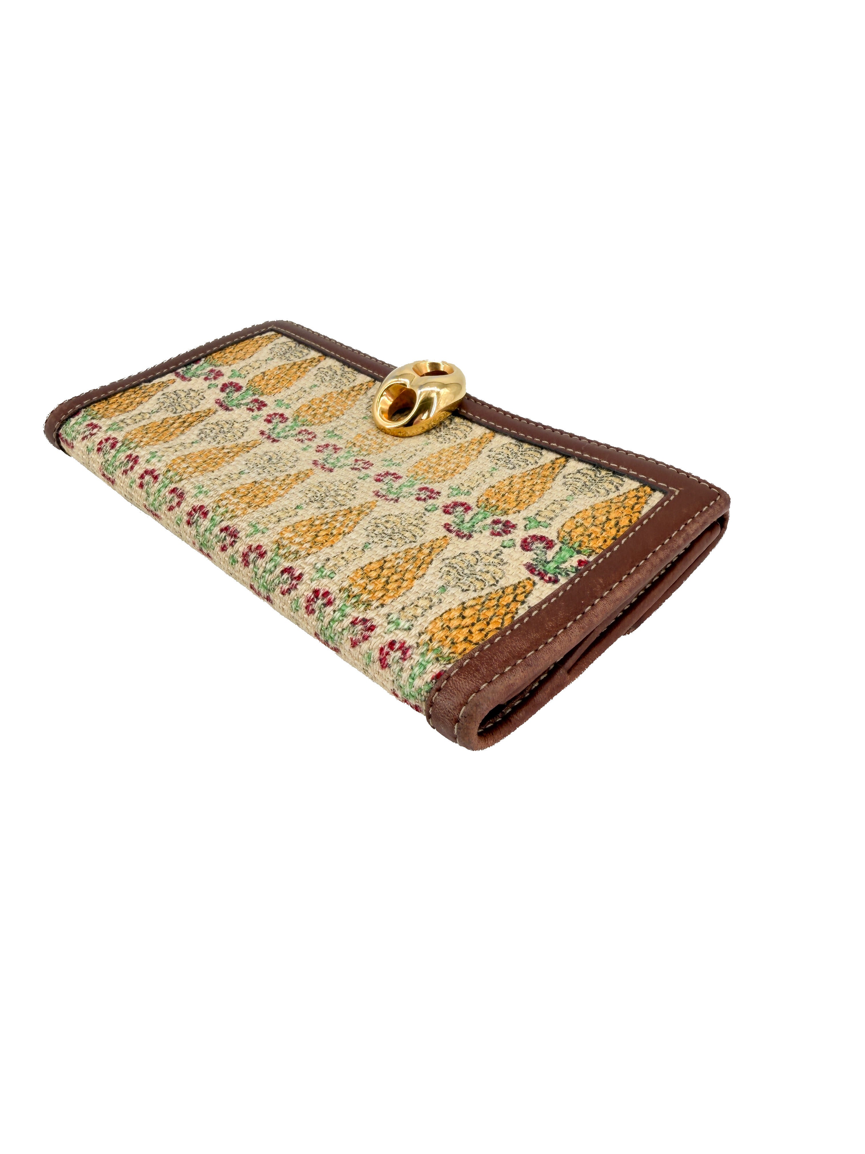 Gucci monogram Biba pineapple print wallet