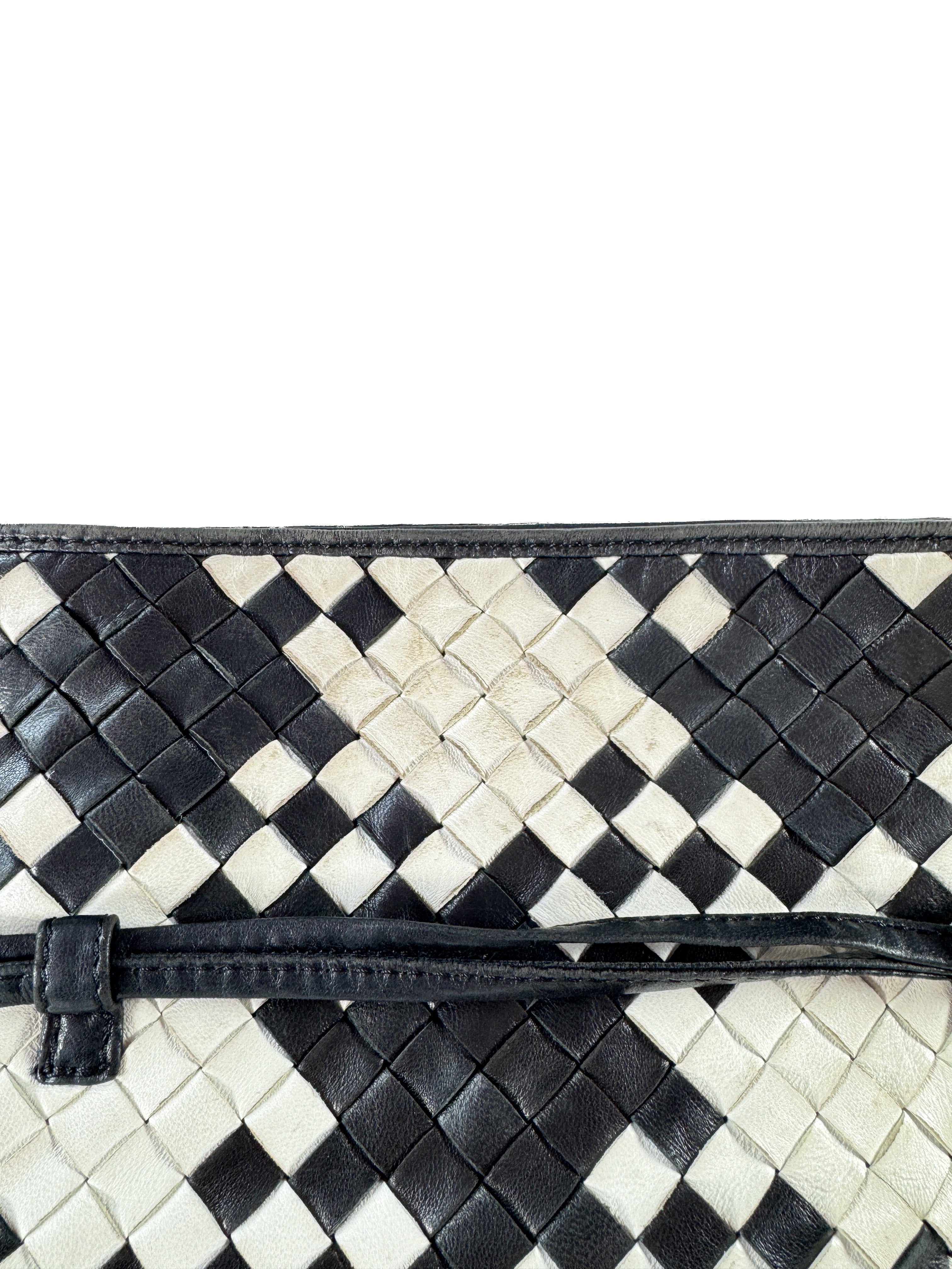 Bottega Veneta Intreciatto black/white drawstring bucket bag 10932062