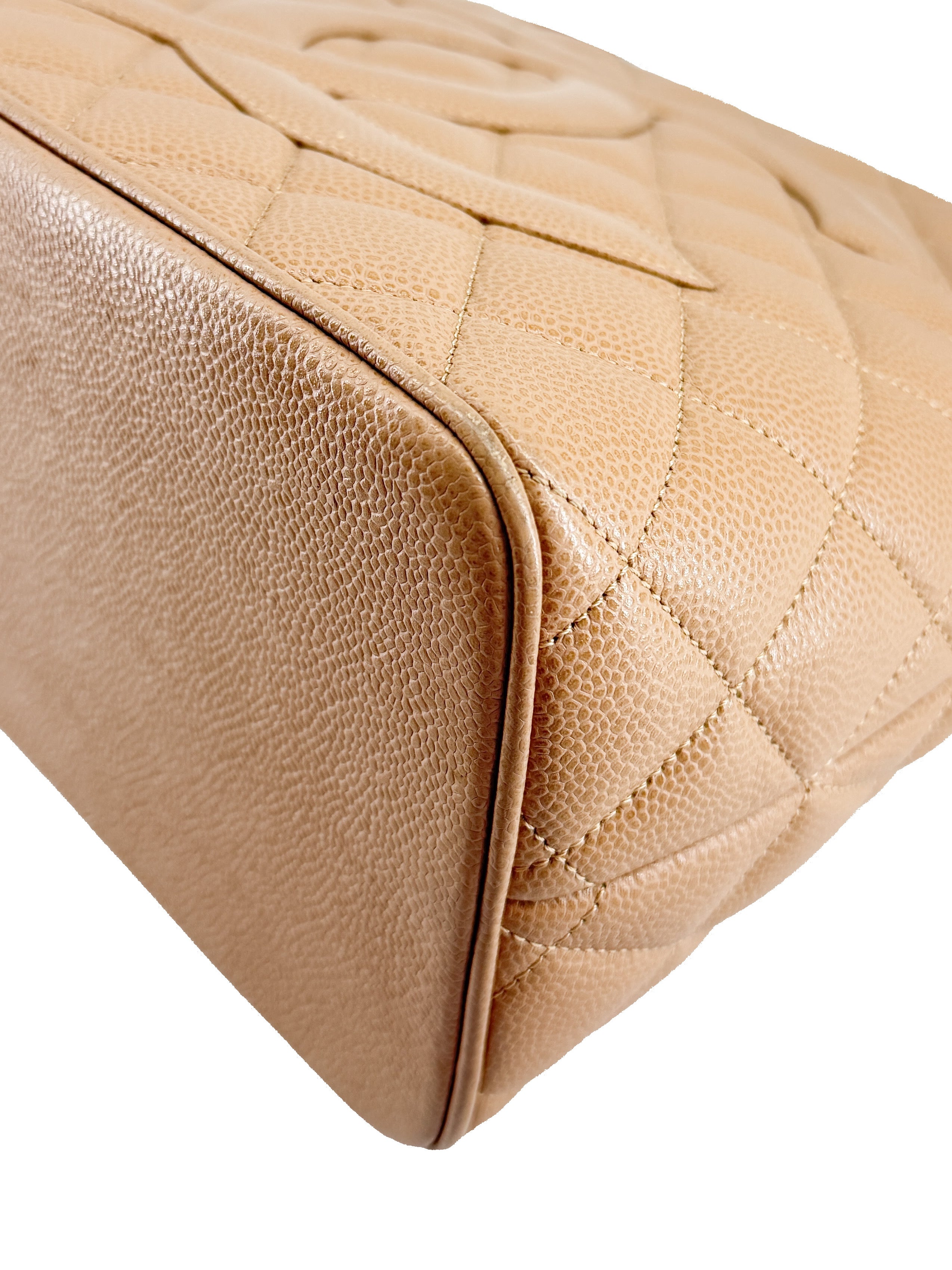 Chanel beige quilted caviar Medallion tote 7891915