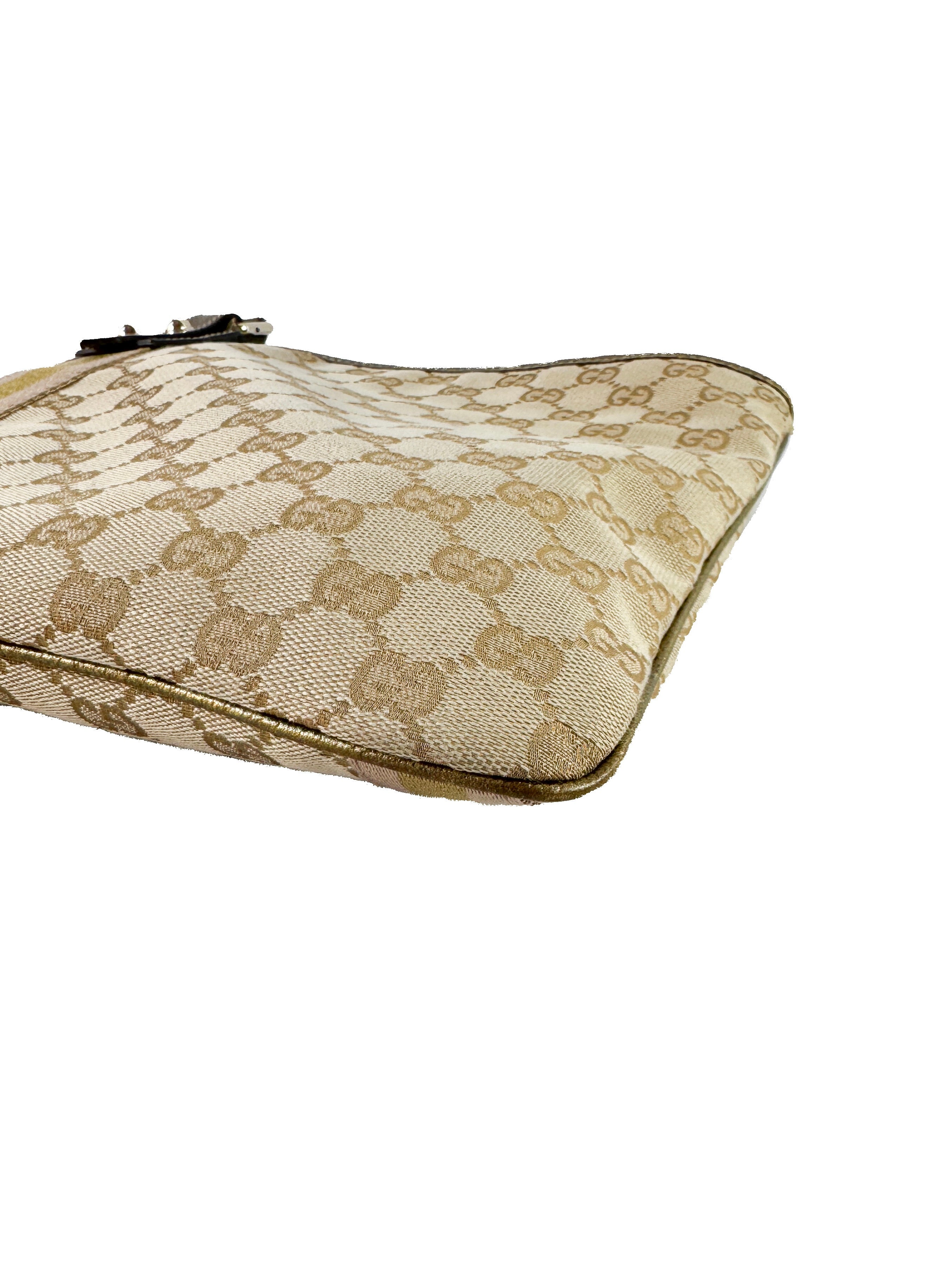 Gucci brown/gold/pink GG Jolicoeur messenger bag 203998