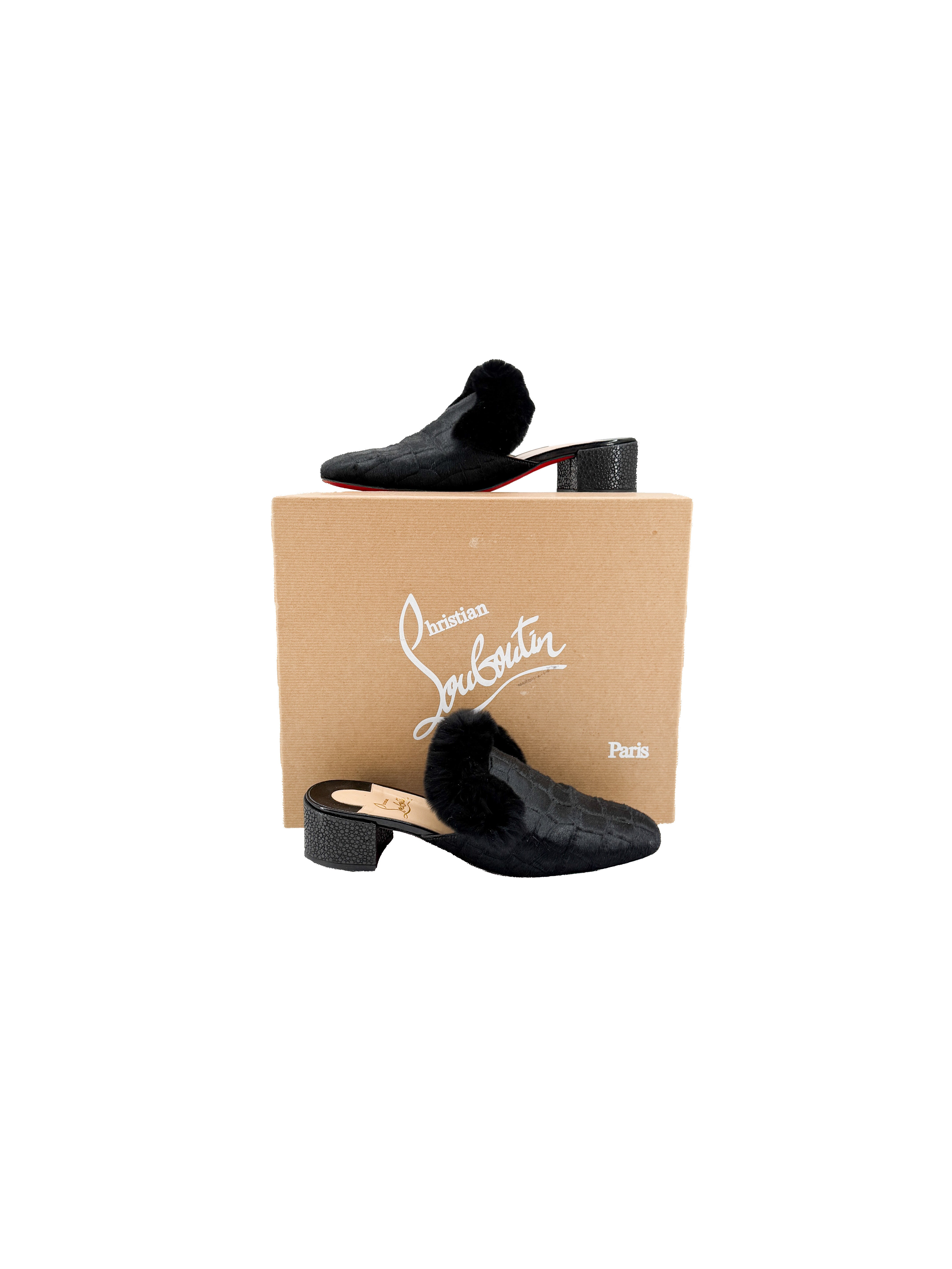 Christian Louboutin black Boudiva mules 39.5 BOX