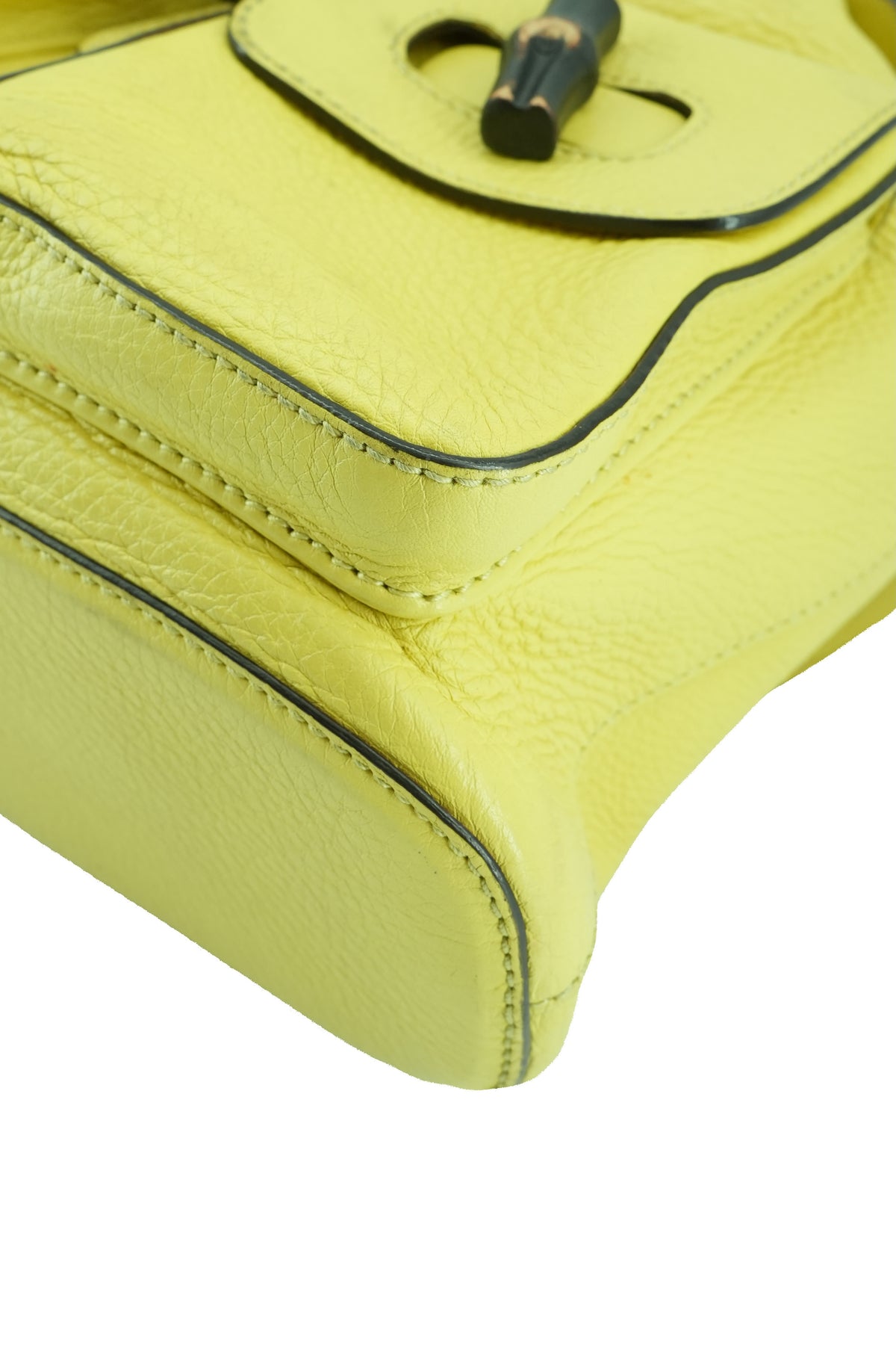 Gucci Chartreuse bamboo tassel backpack 493075