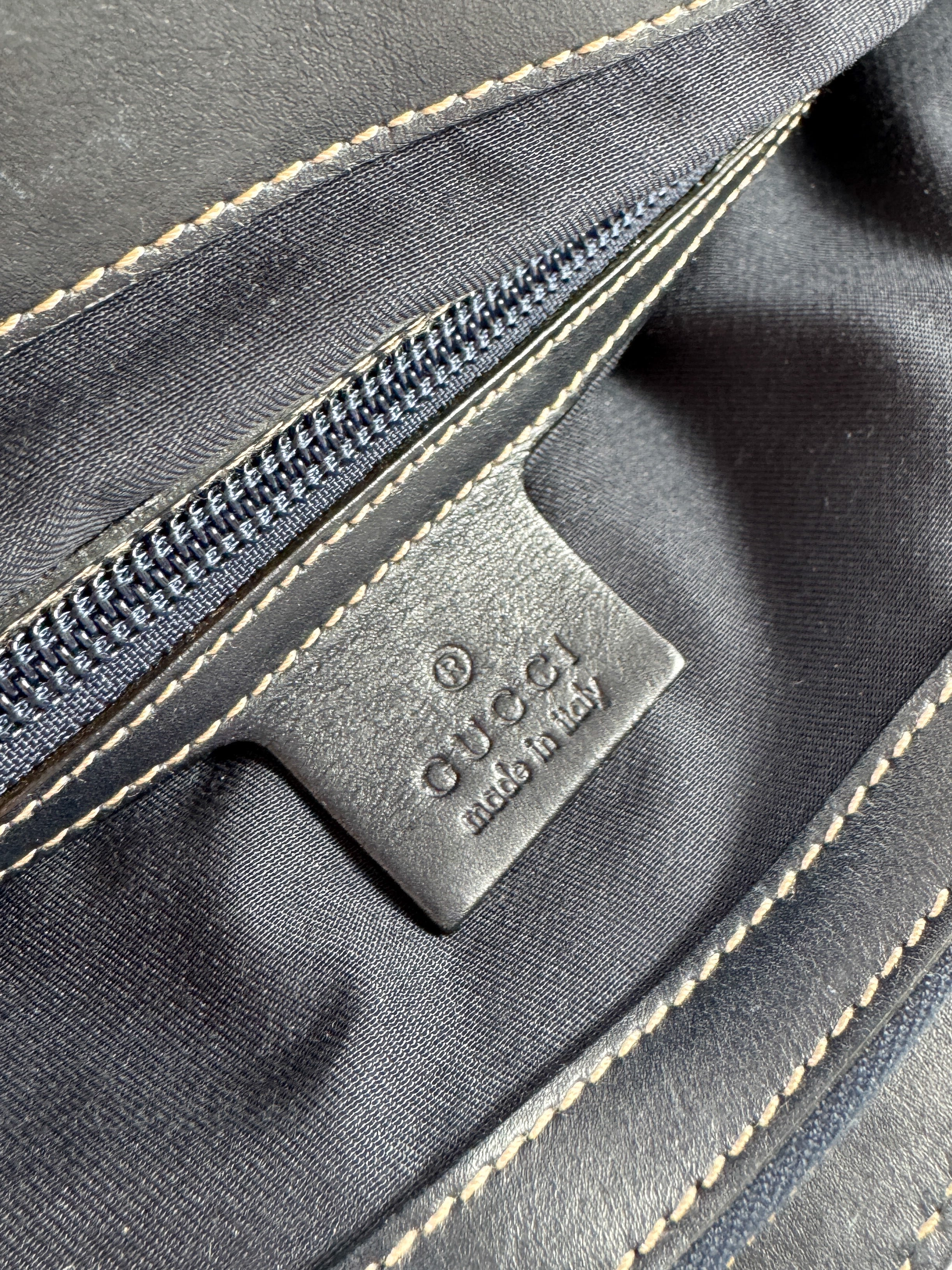 Gucci Guccissima deep navy new Jackie satchel 152610 002058