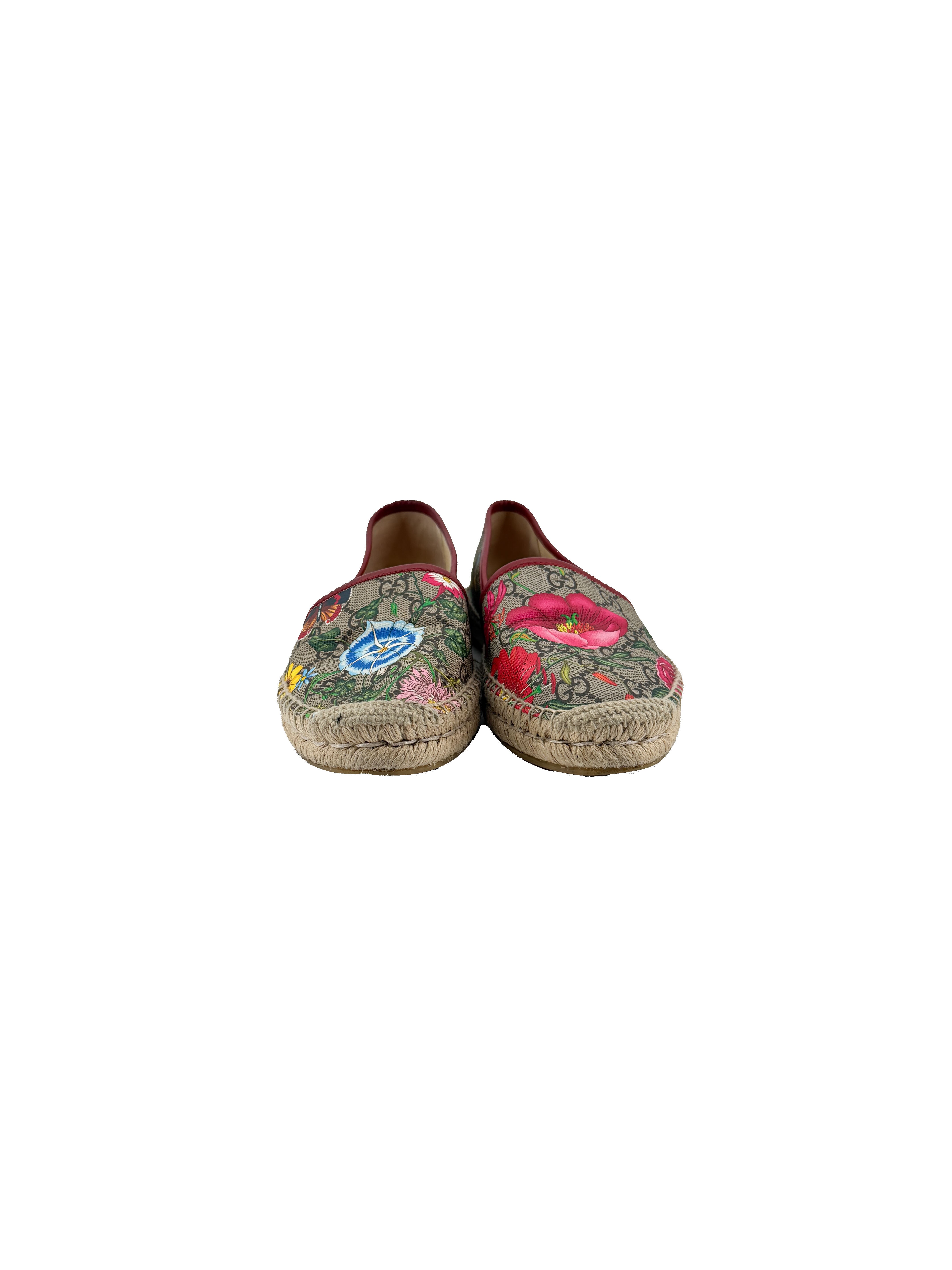 Gucci floral GG espadrilles size 38 BOX