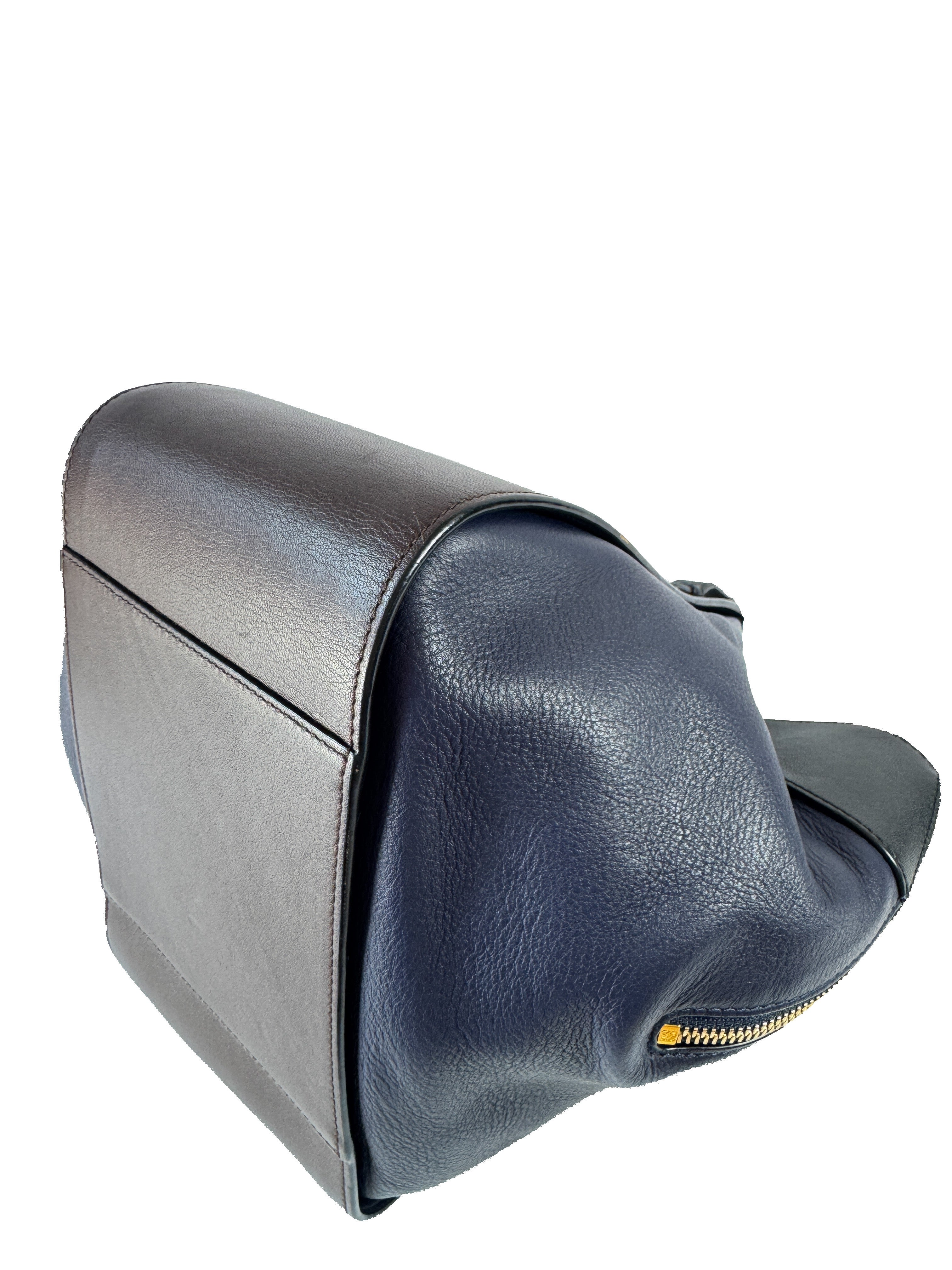 Loewe tri color navy, black, brown leather small Hammock bag 262023