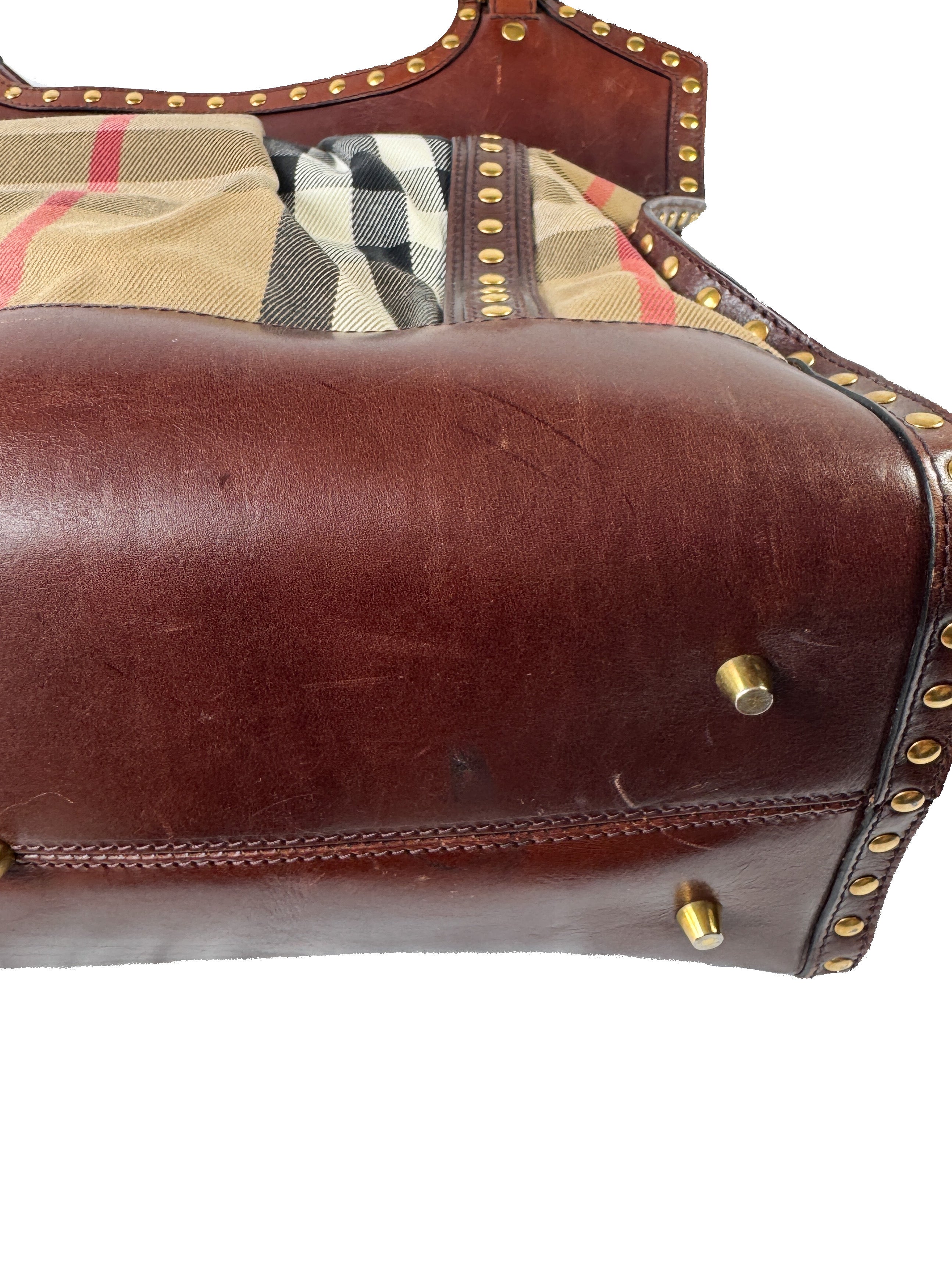 Burberry house check studded large gingham tote ITEFFEPI14SCA