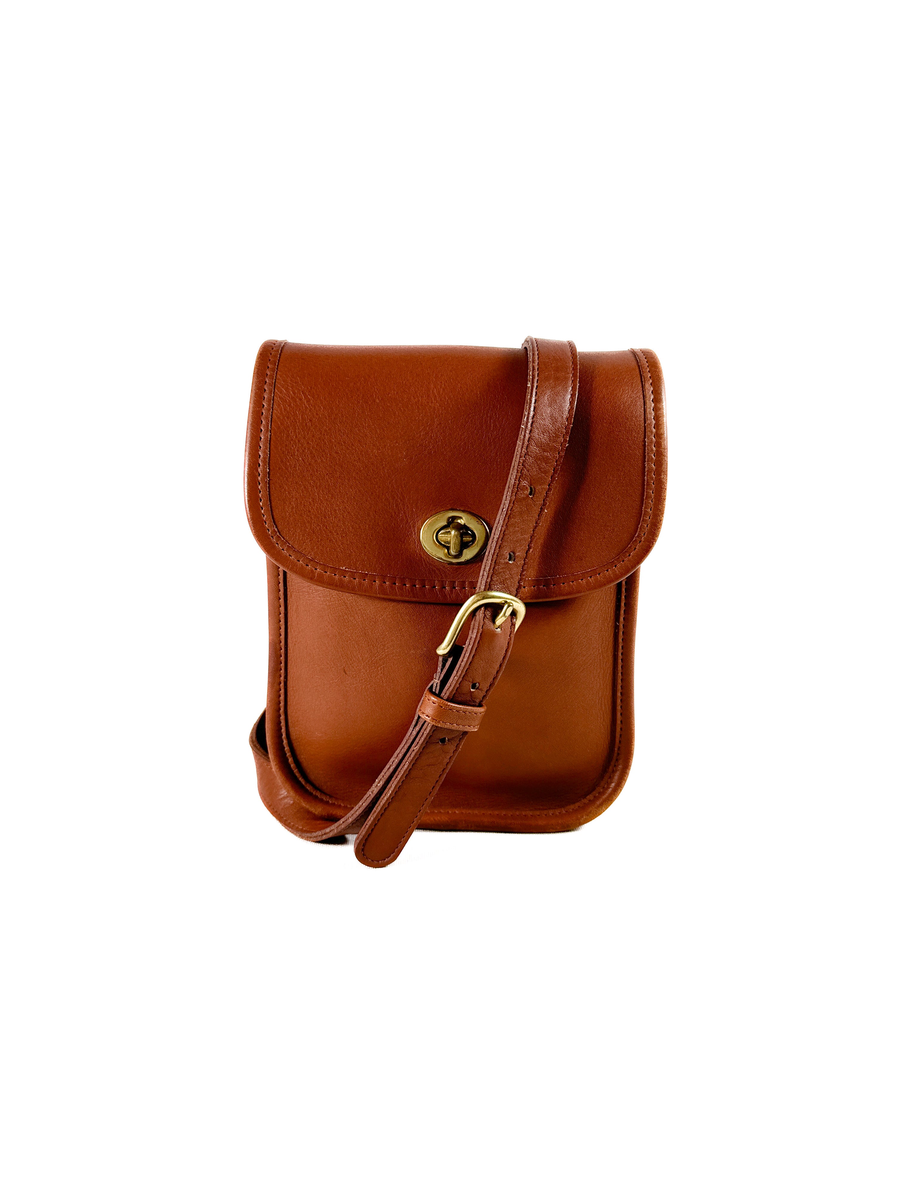 Coach brown leather vintage sidepack crossbody
