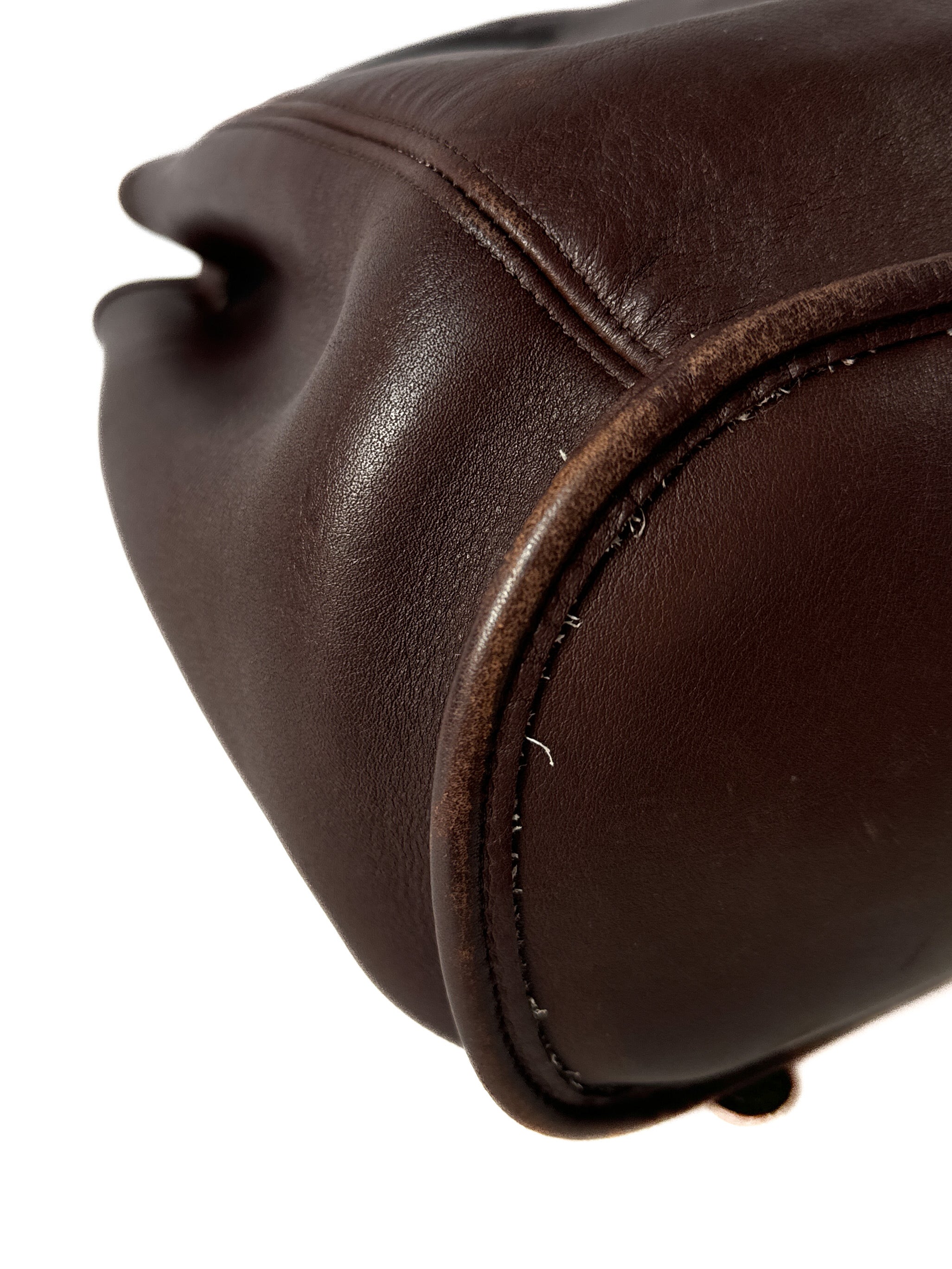 Coach dark brown leather drawstring backpack vintage 1996