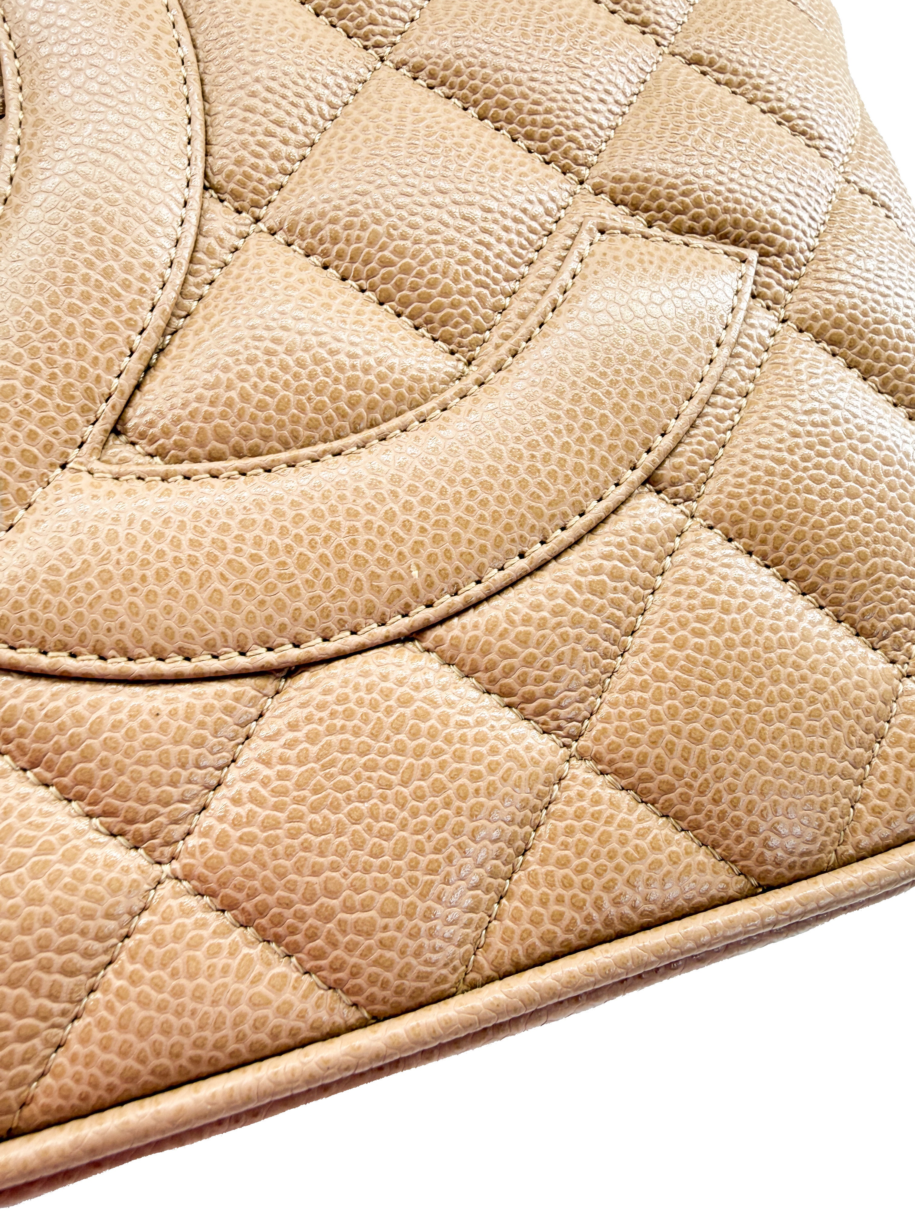 Chanel beige quilted caviar Medallion tote 7891915