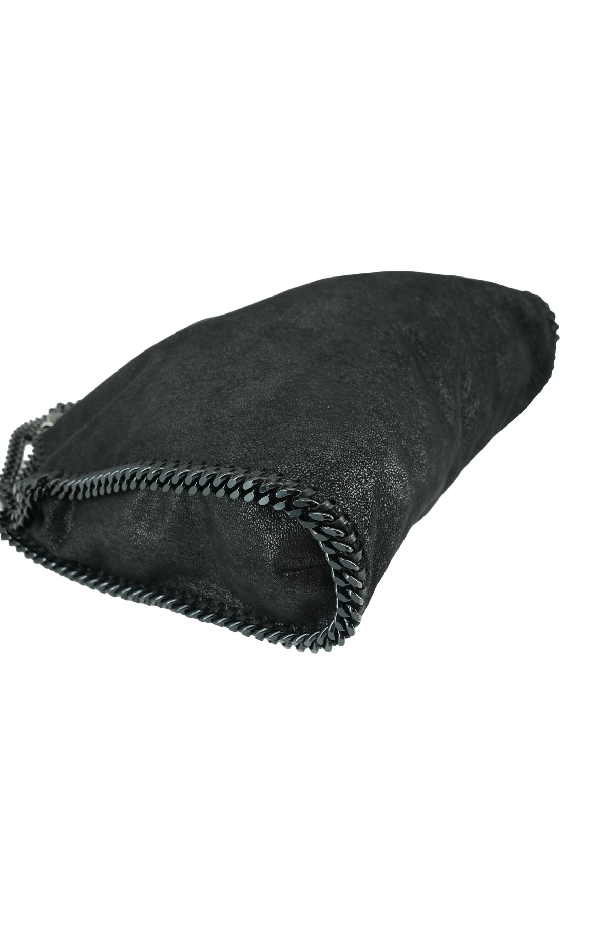 Stella McCartney black Falabella fold over Shaggy Deer tote