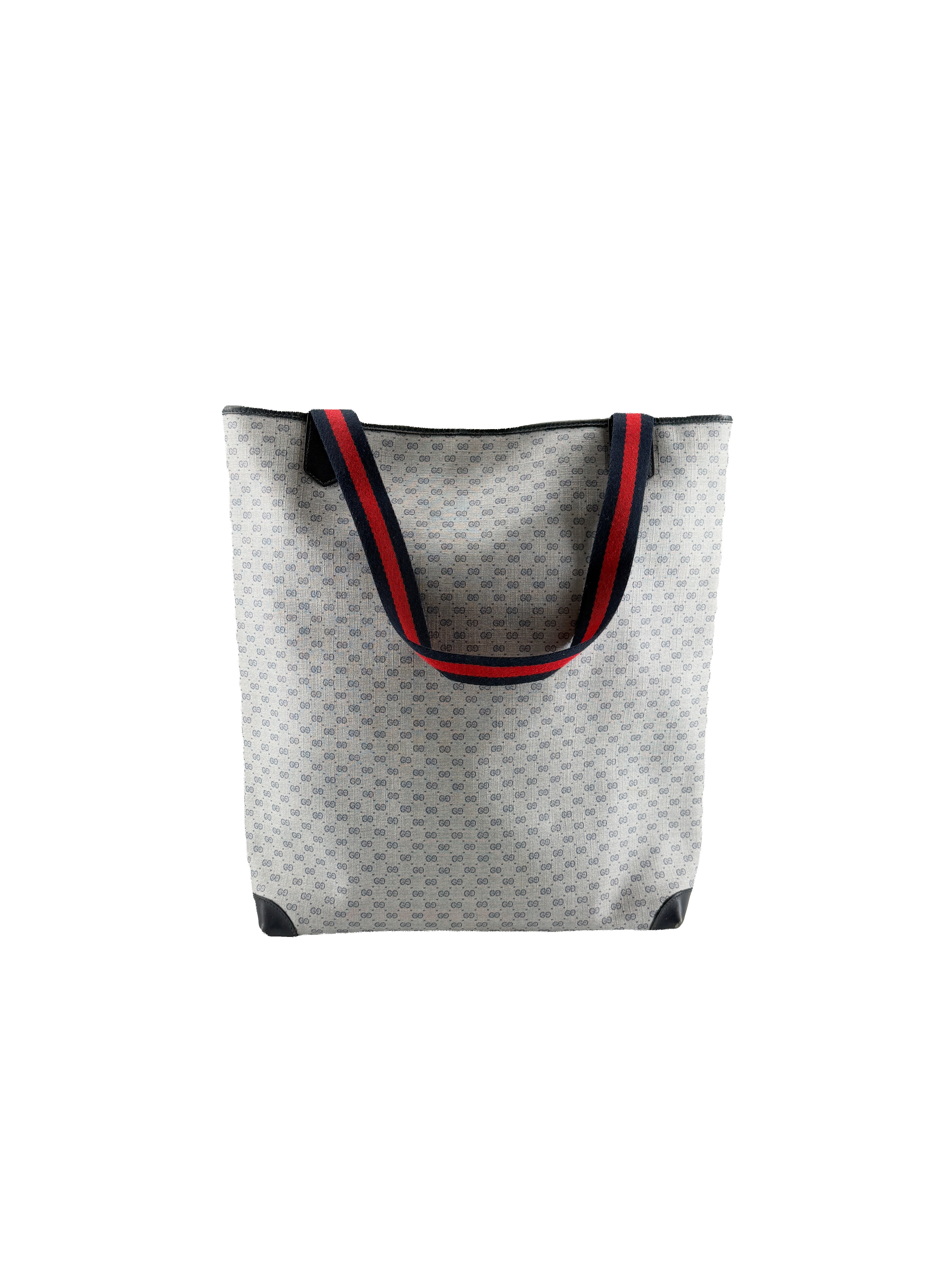 Gucci mirco GG vintage navy coated canvas tote 002-39-0054