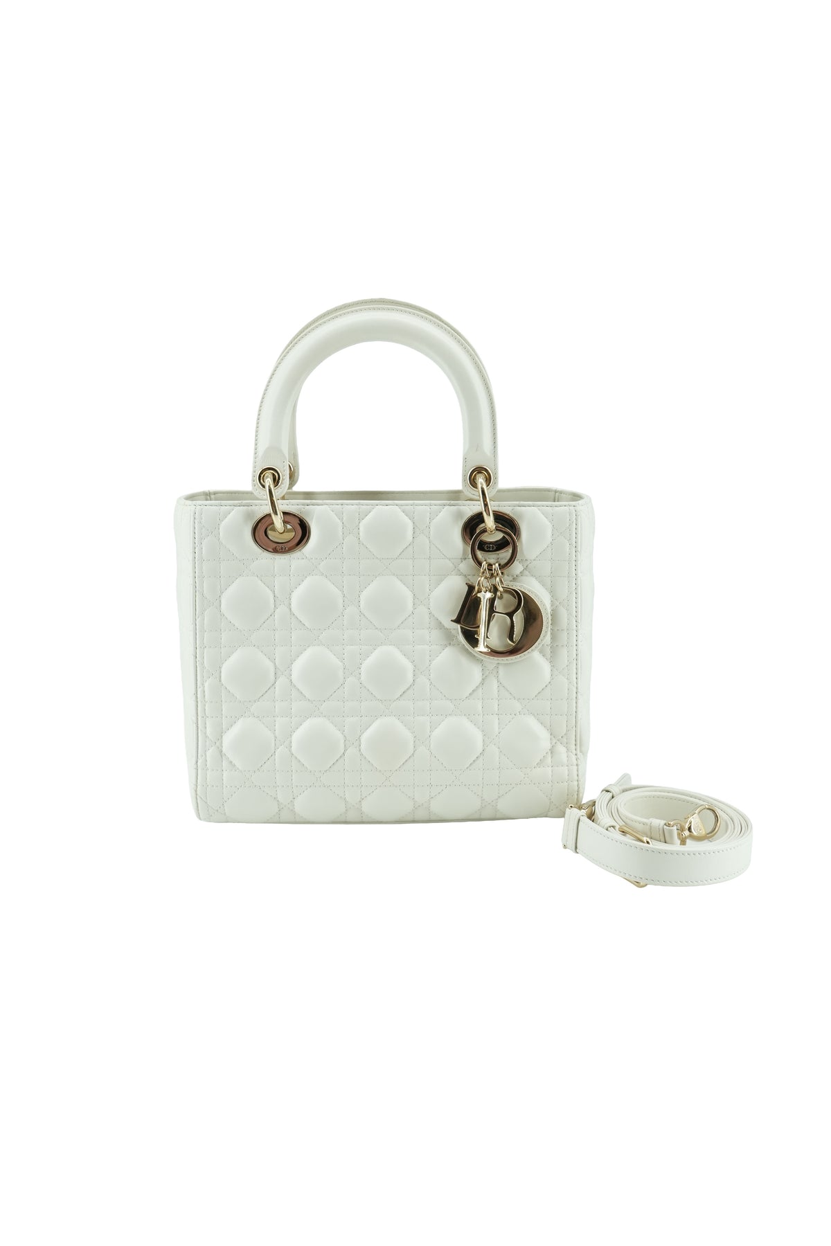 Dior off white Cannage Medium Lady Dior 0252