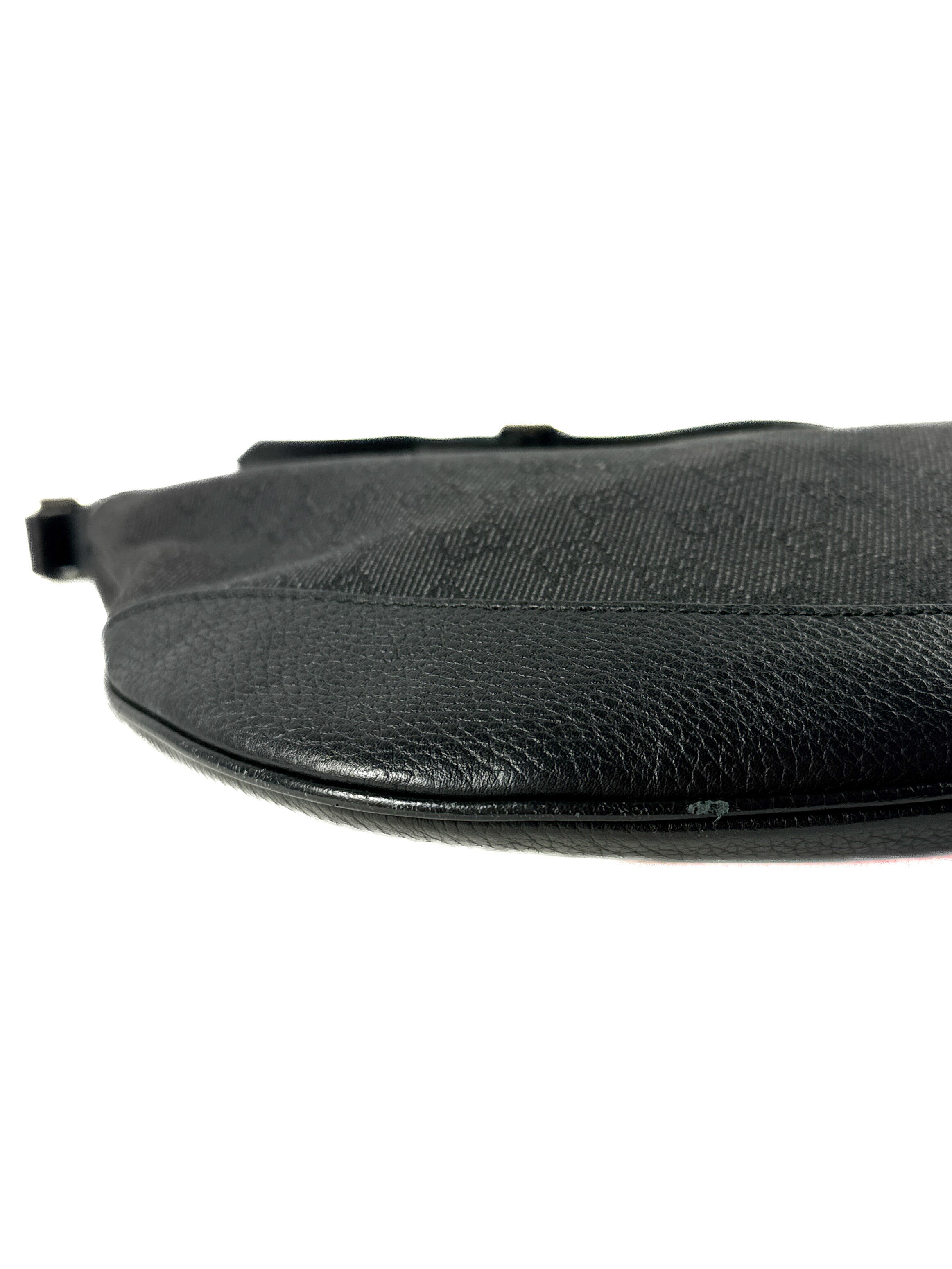 Gucci black denim/leather half moon crossbody 27238052175308