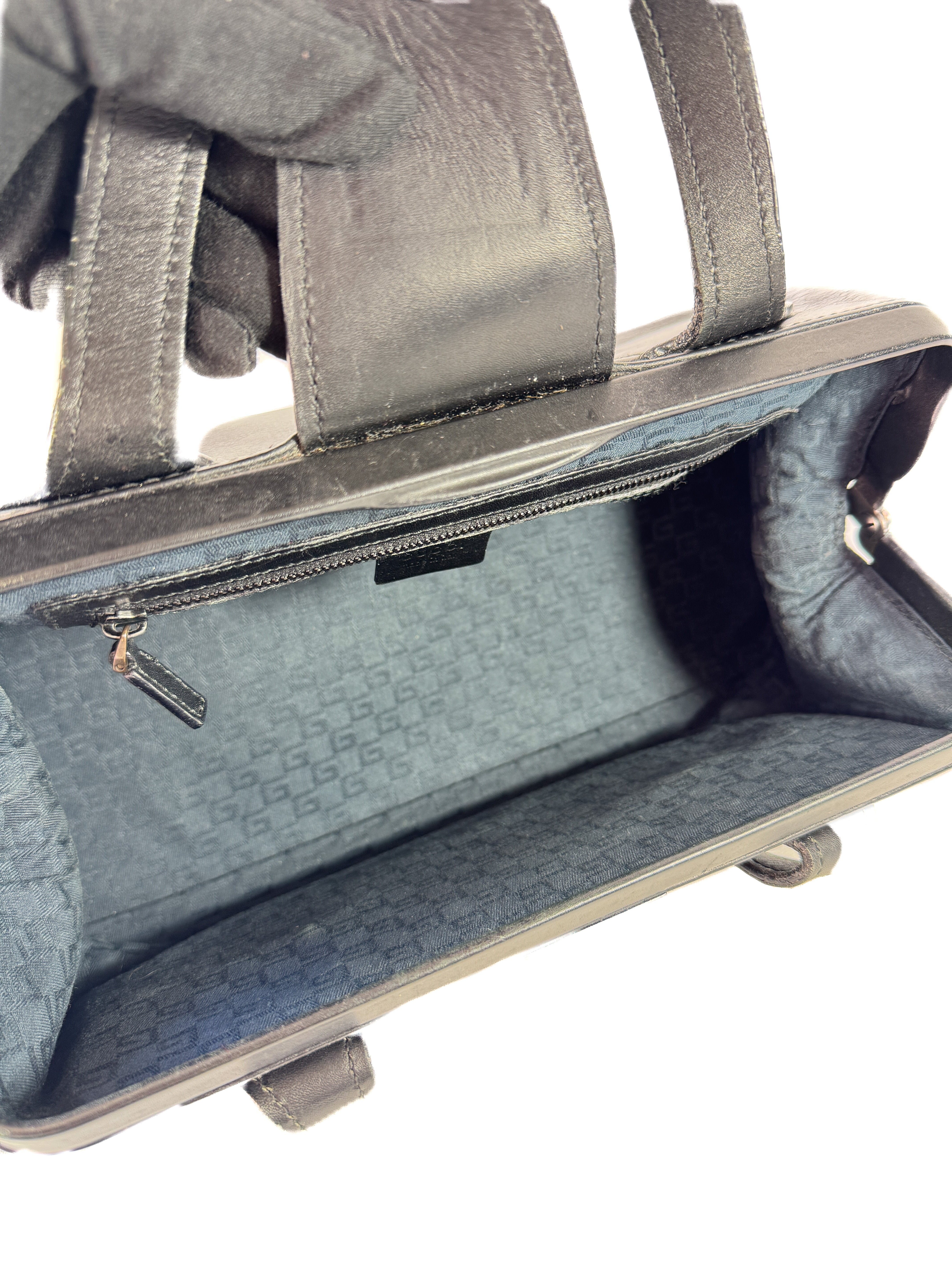 Gucci black leather doctor satchel 105378 002058