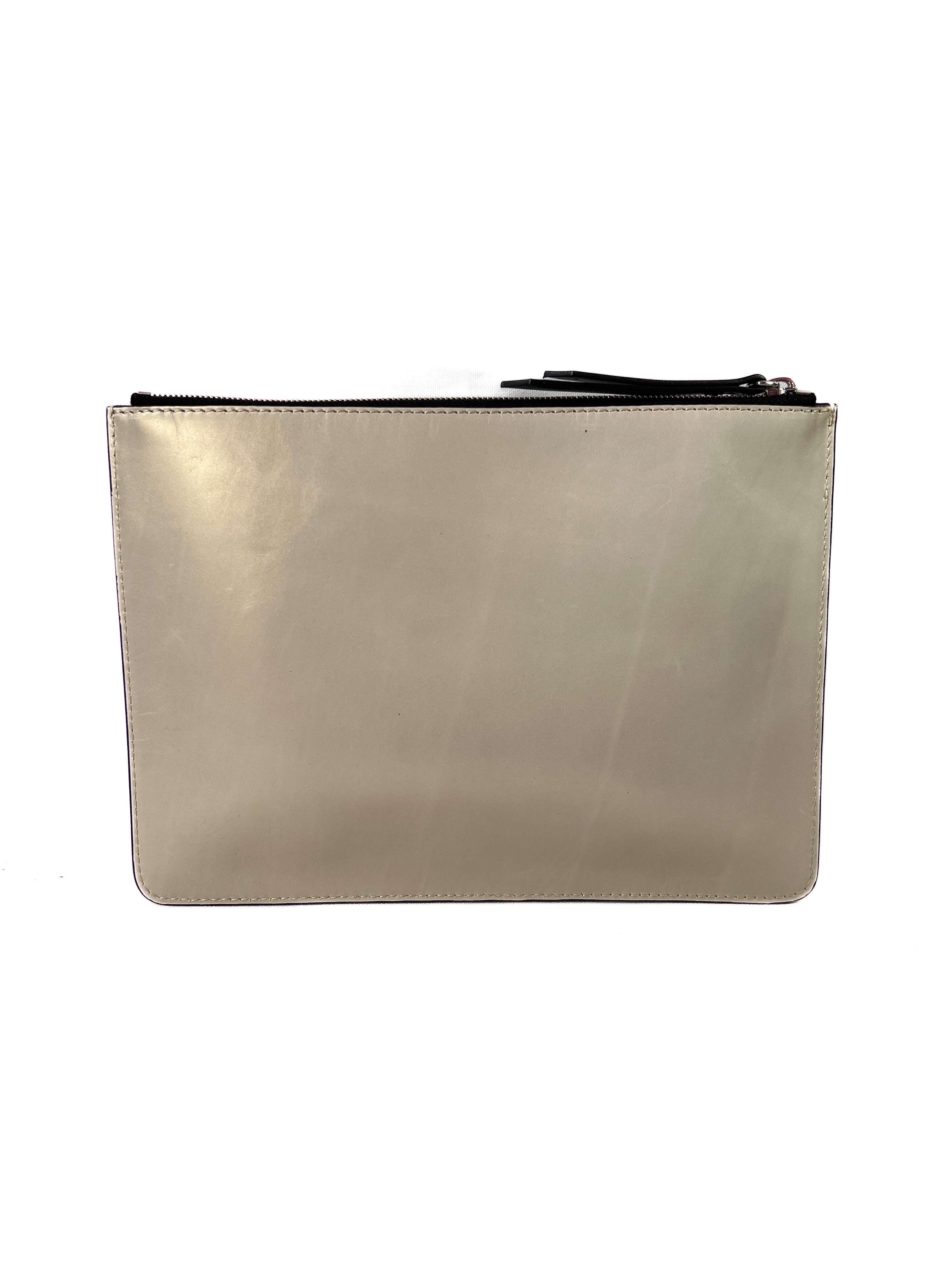 Giuseppe Zanotti pearl & black leather clutch